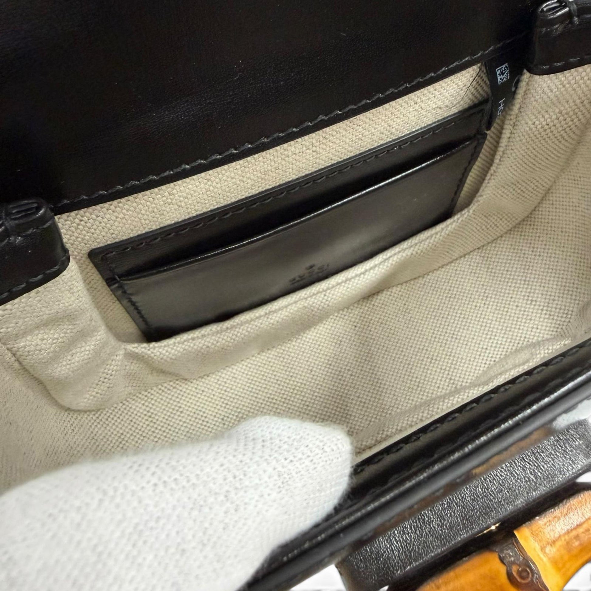 Gucci Small Calfskin 1947 Bamboo Top Handle Bag