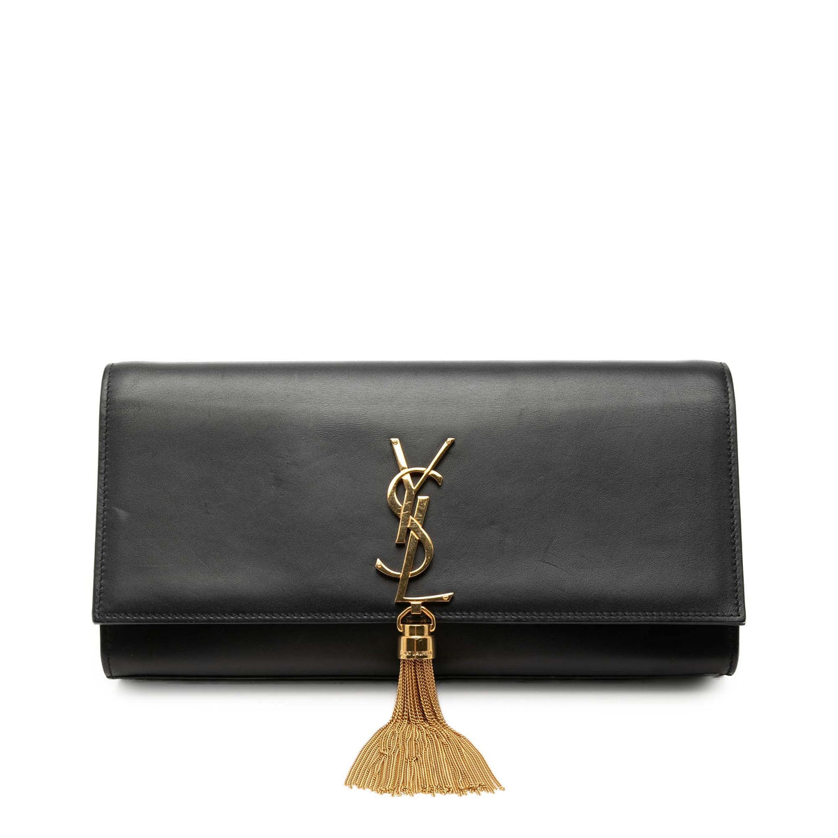 Saint Laurent Smooth Calfskin Cassandre Tassel Clutch