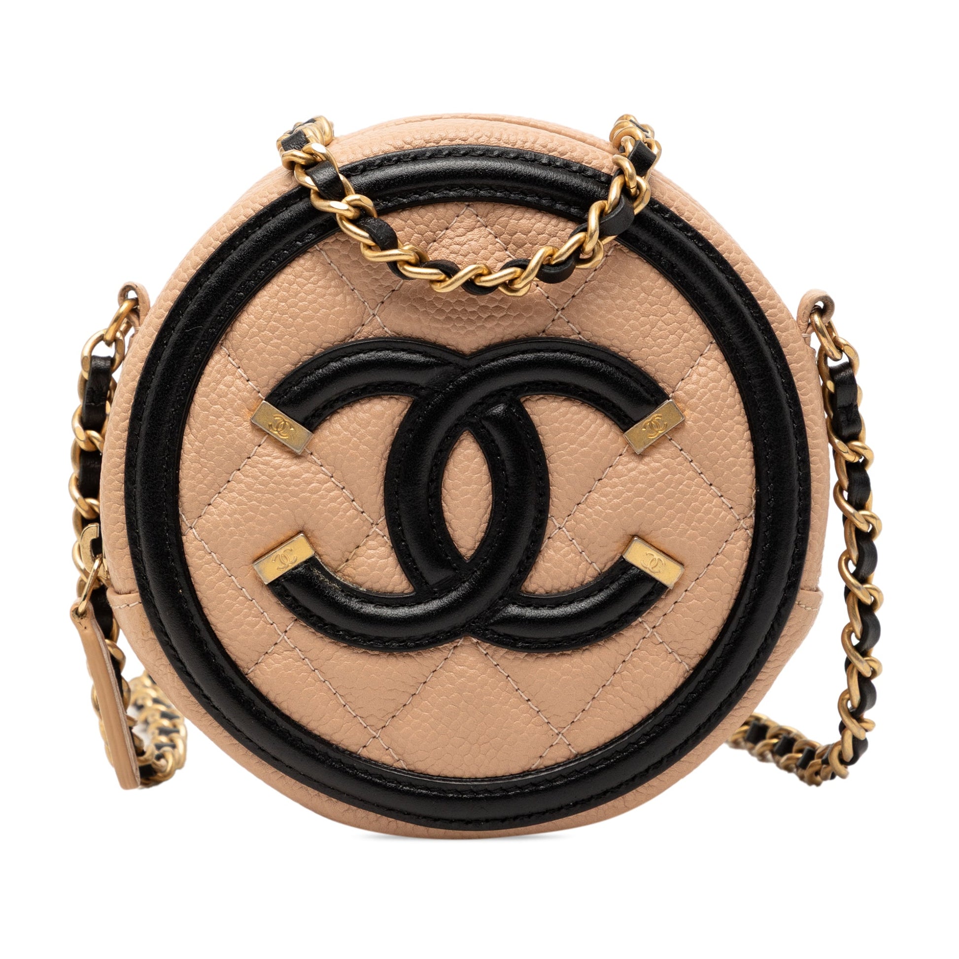 Chanel Caviar CC Filigree Round Crossbody