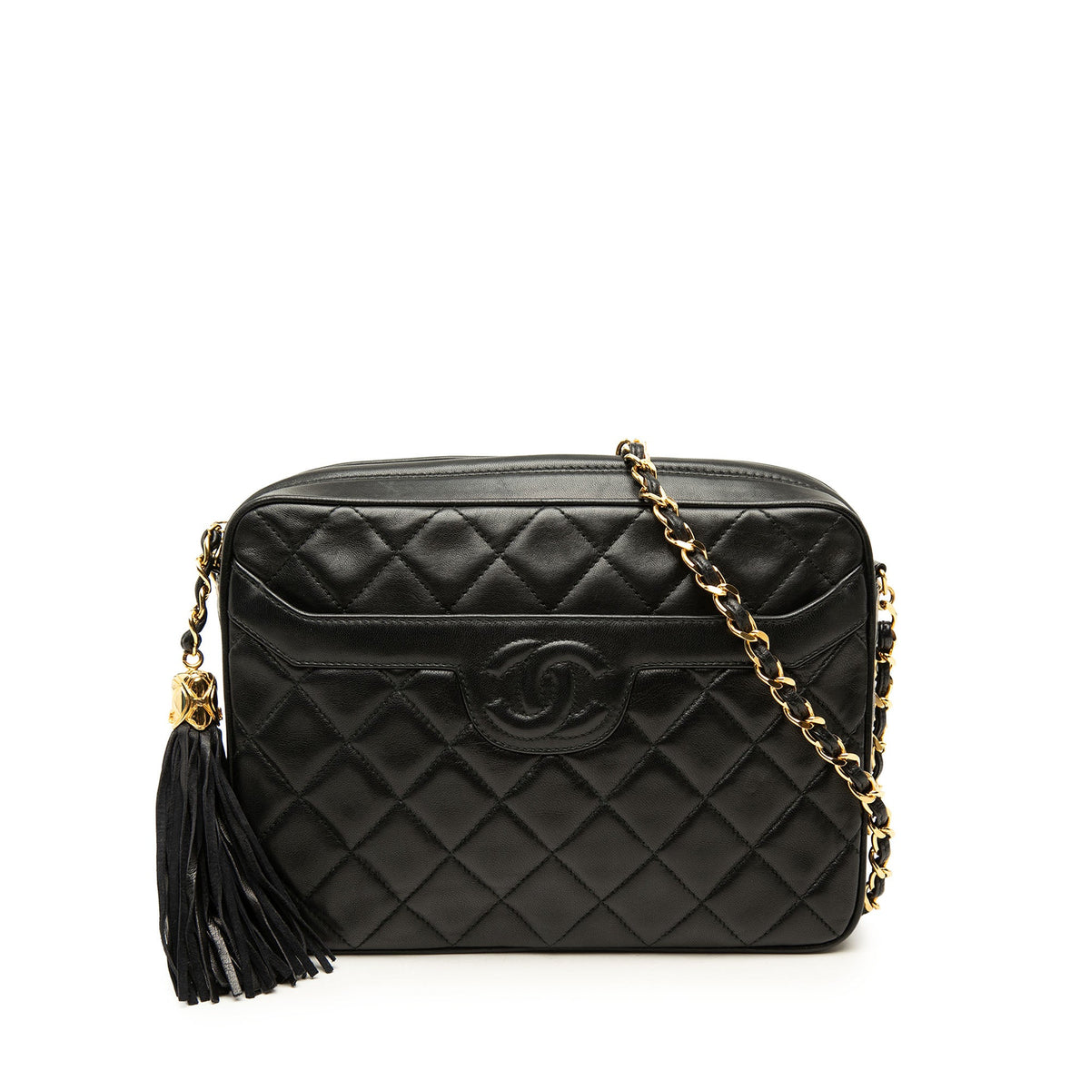 Chanel CC Quilted Lambskin Tassel Camera Bag