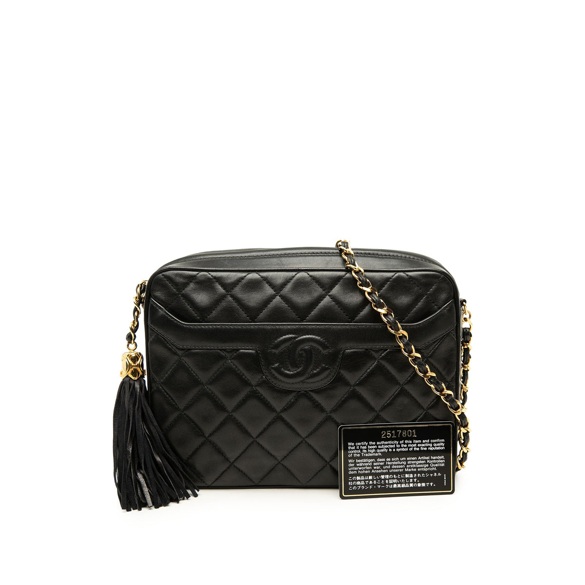 Chanel CC Quilted Lambskin Tassel Camera Bag