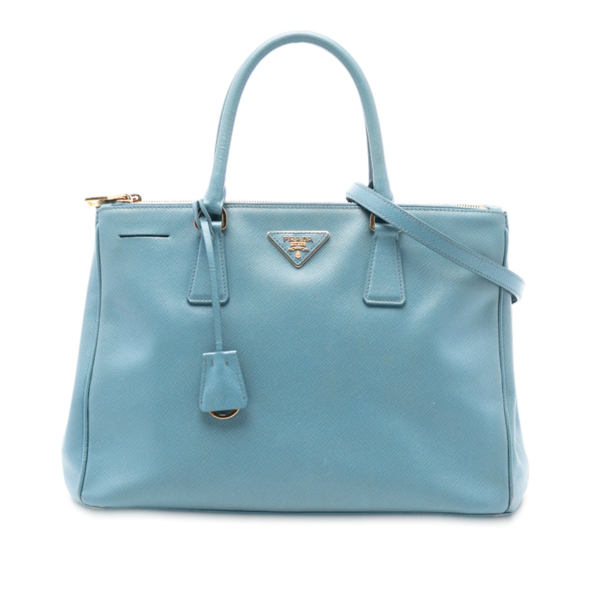 Prada Medium Saffiano Lux Galleria Double Zip Satchel