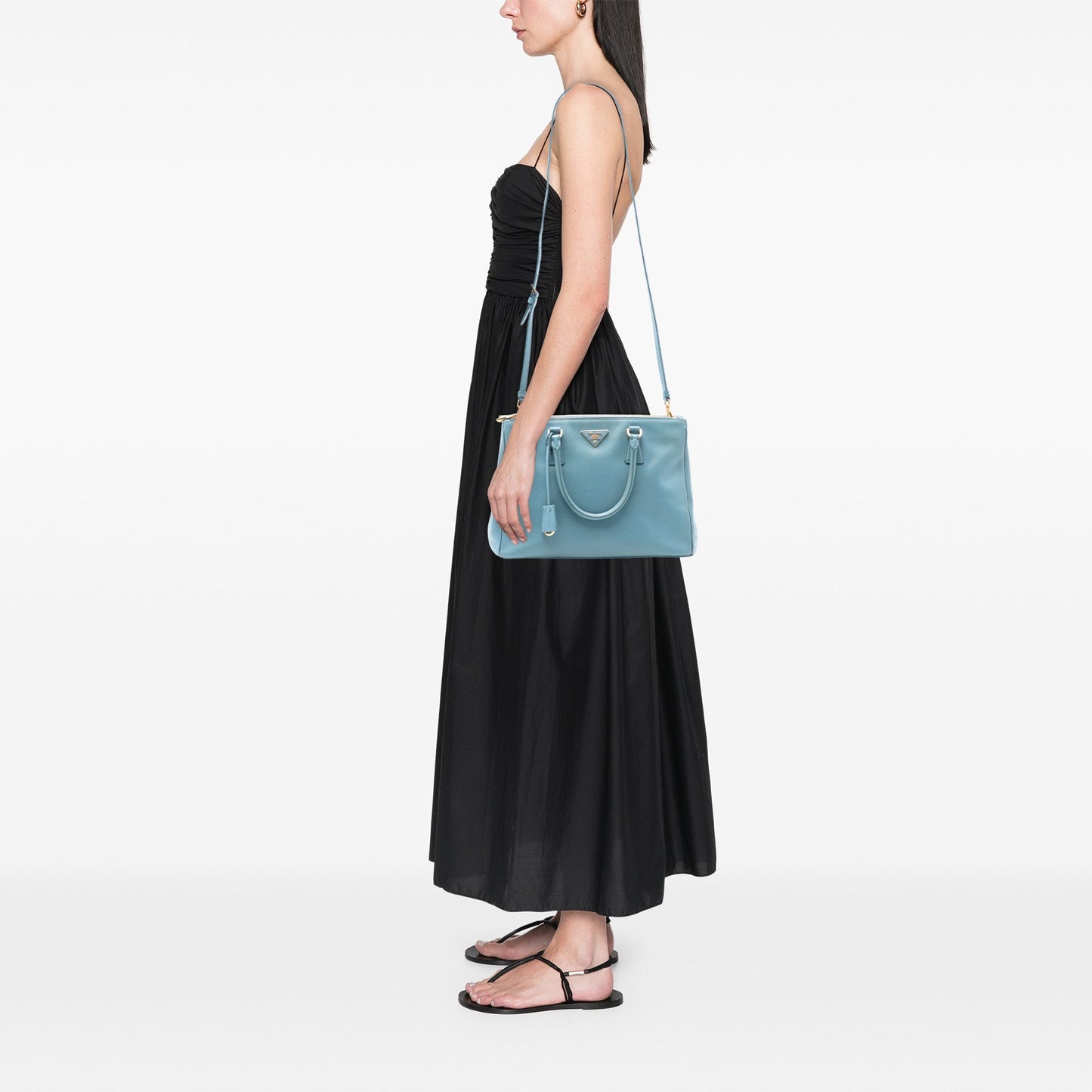 Prada Medium Saffiano Lux Galleria Double Zip Satchel