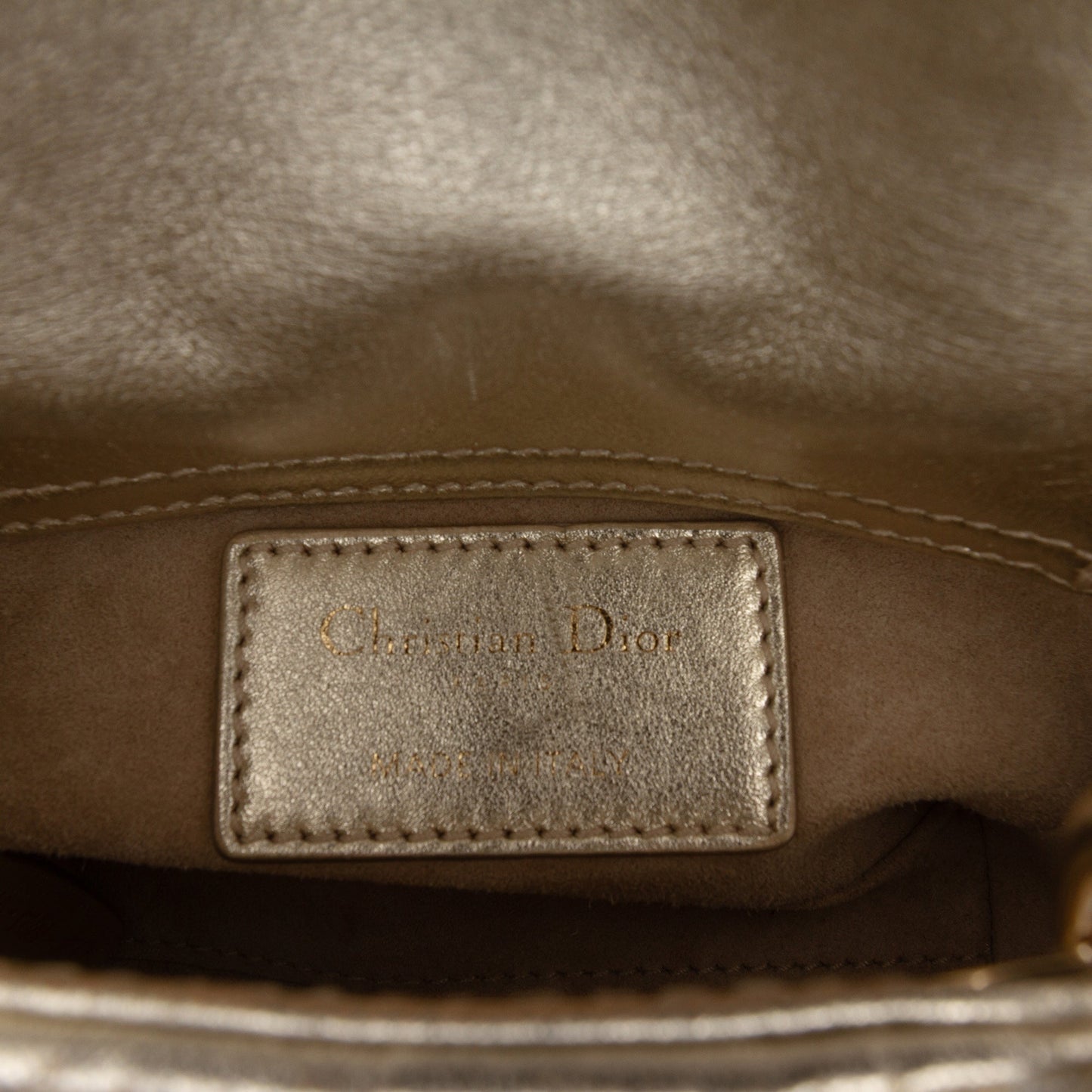 Dior Micro Metallic Calfskin Cannage Beaded Lady Dior