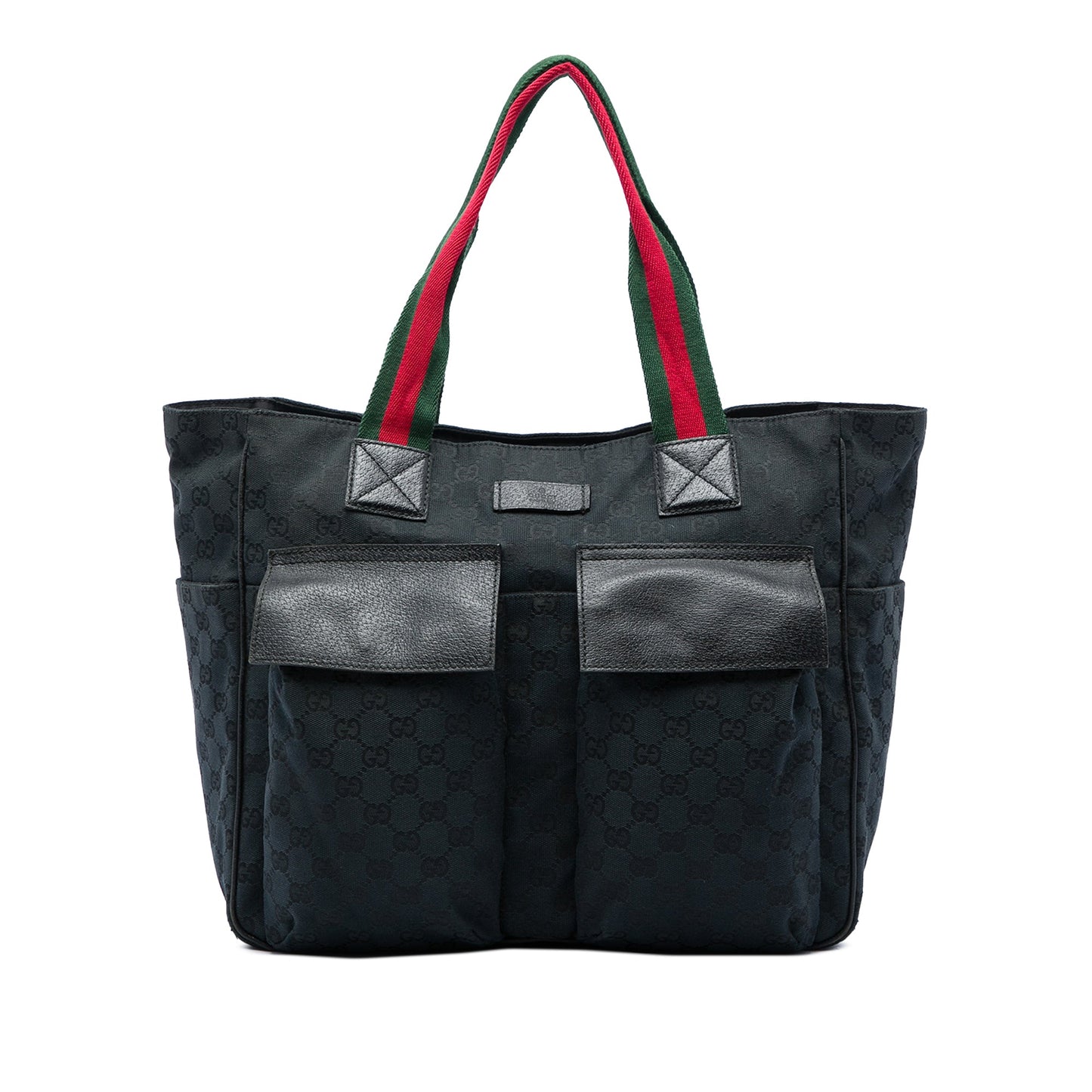 Gucci GG Canvas Web Double Pockets Tote