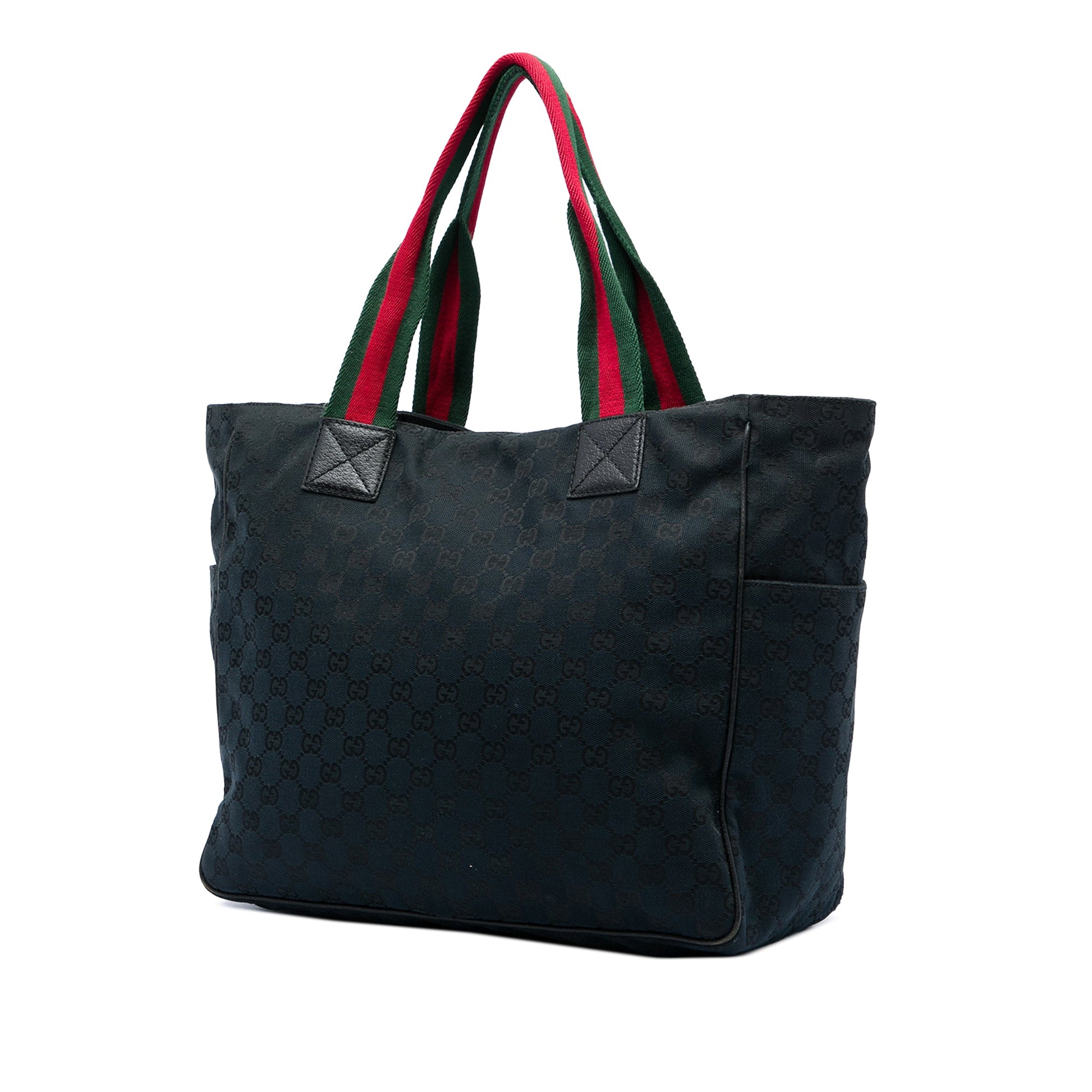 Gucci GG Canvas Web Double Pockets Tote