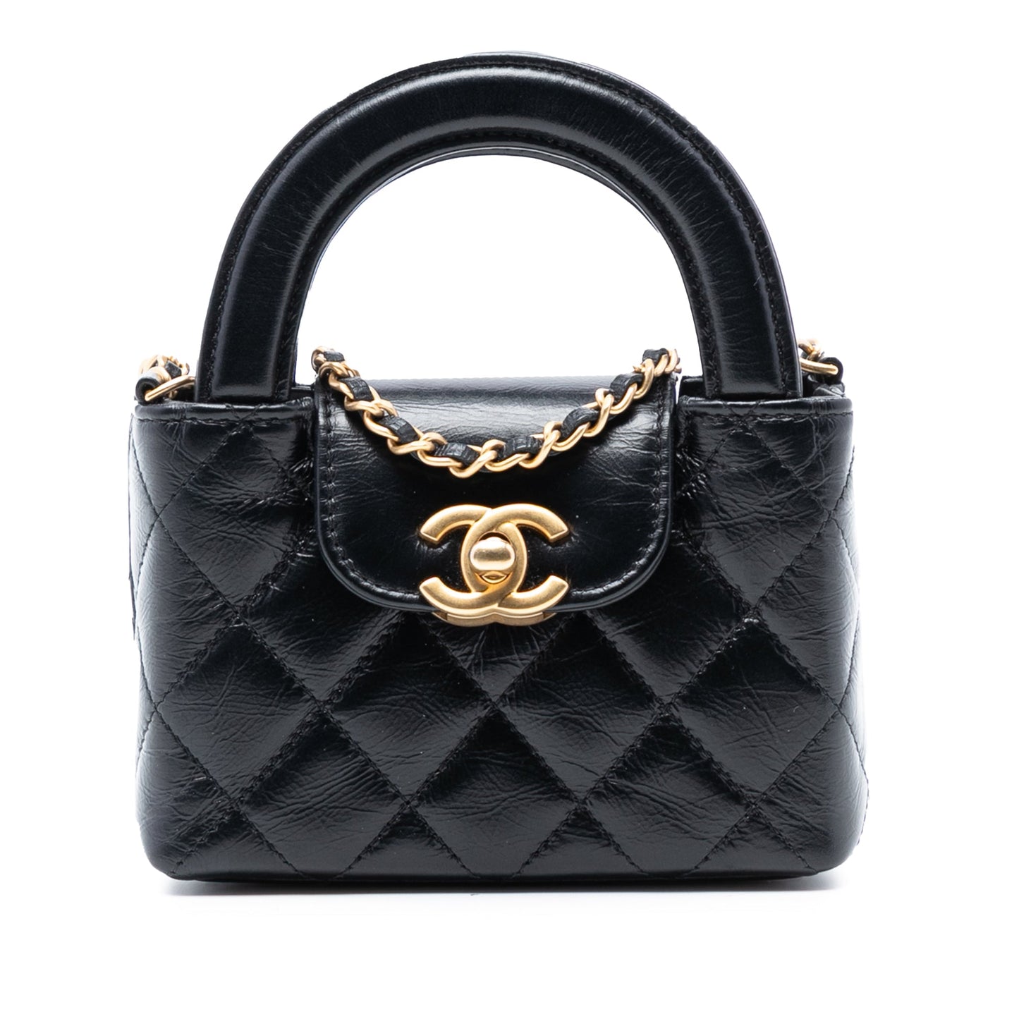 Chanel Mini Nano Aged Calfskin Kelly Shopper Bag