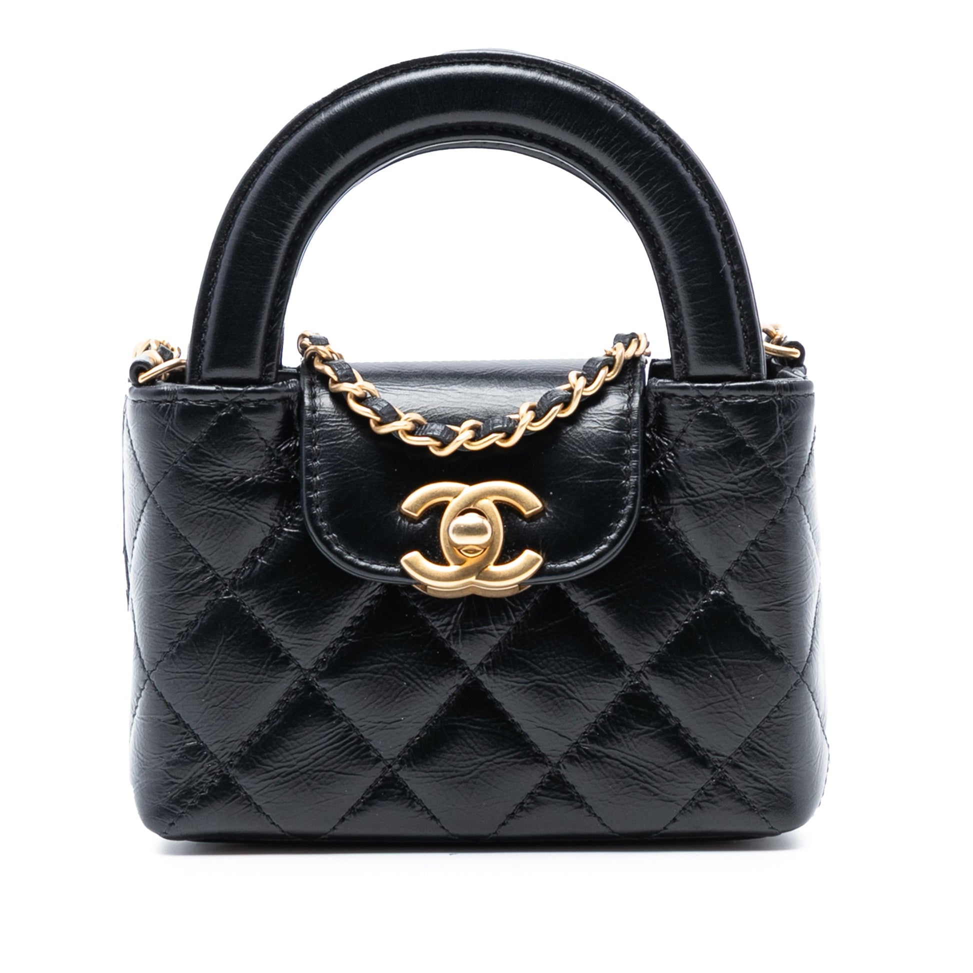 Chanel Mini Nano Aged Calfskin Kelly Shopper Bag