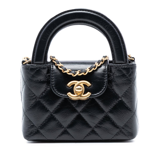 Chanel Mini Nano Aged Calfskin Kelly Shopper Bag
