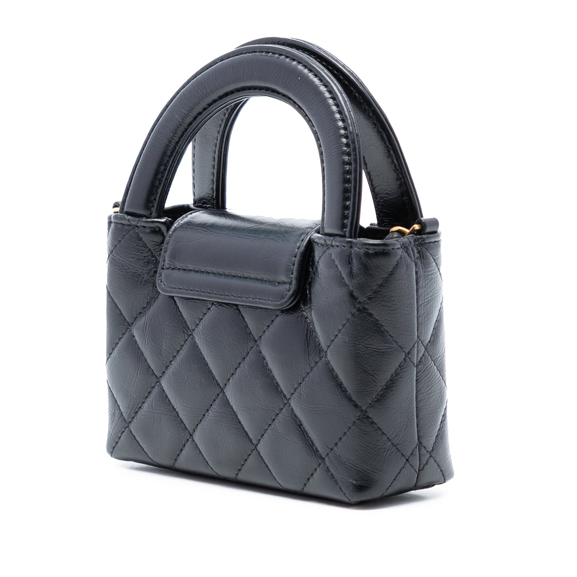 Chanel Mini Nano Aged Calfskin Kelly Shopper Bag