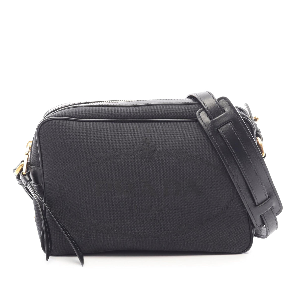 Prada Canapa Logo Camera Bag — Black