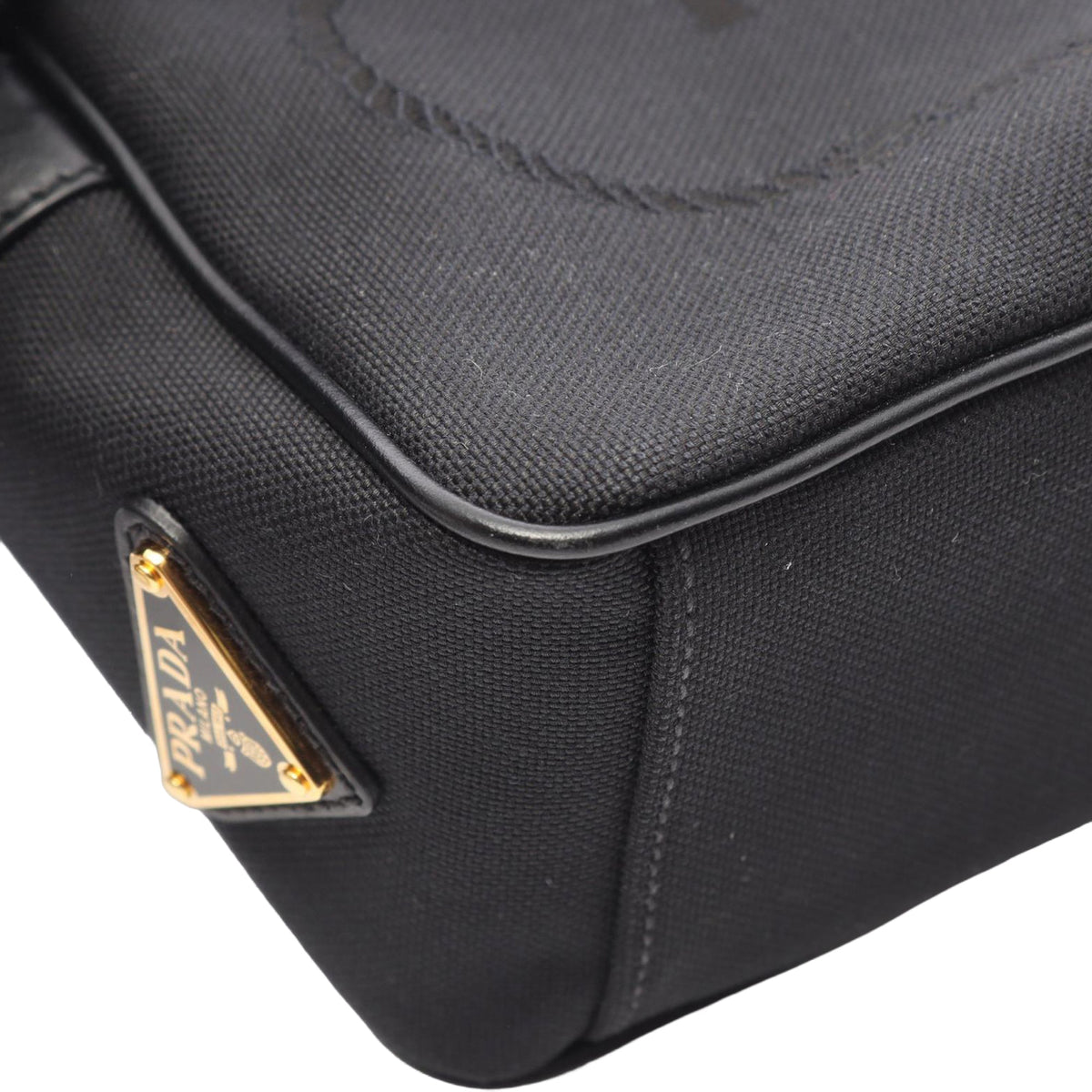 Prada Canapa Logo Camera Bag — Black