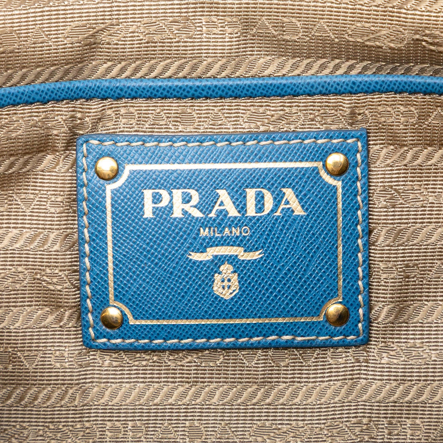 Prada Saffiano Trimmed Canvas Canapa Logo Double Zip Satchel