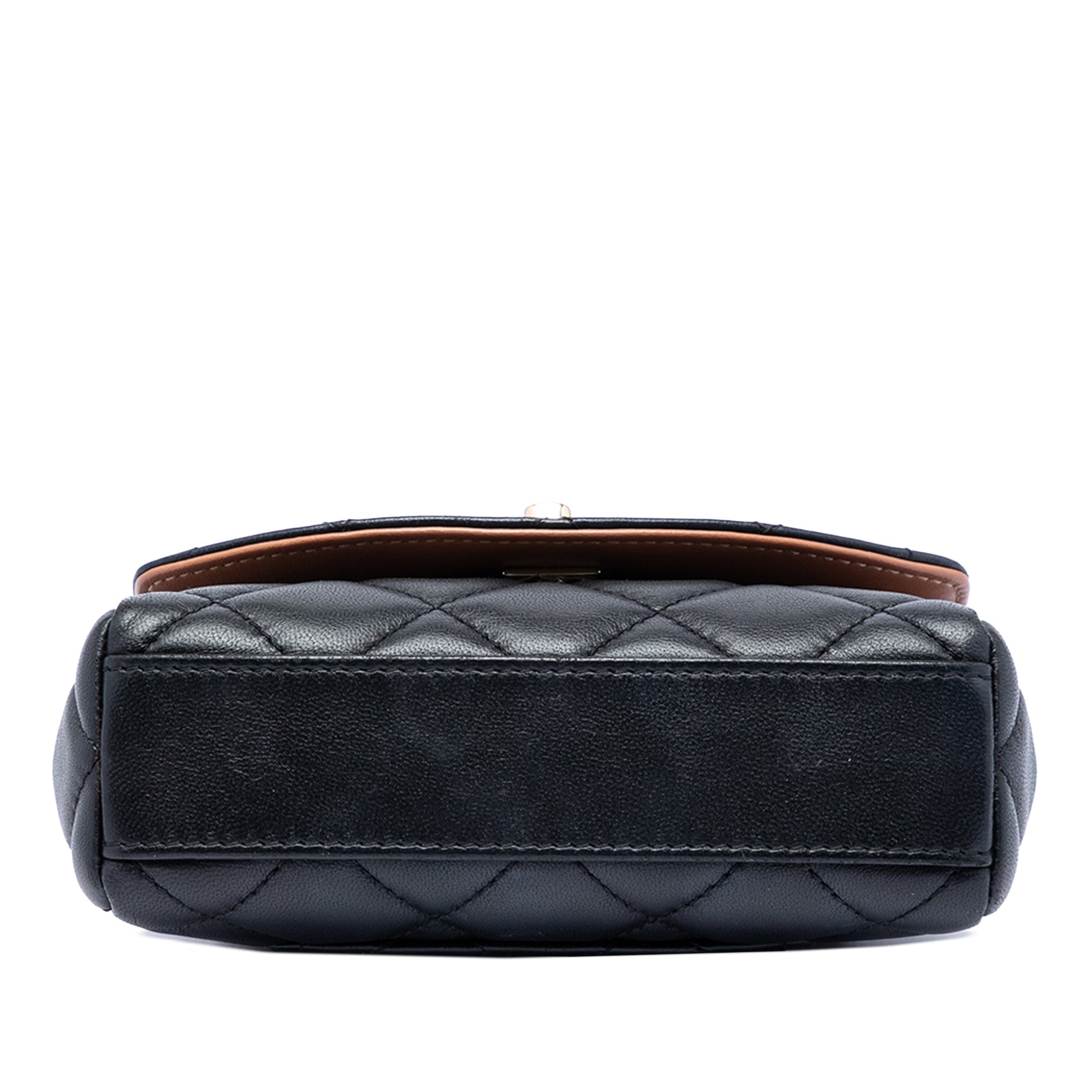 Chanel Mini Quilted Lambskin Cocovado Ribbon Chain Flap