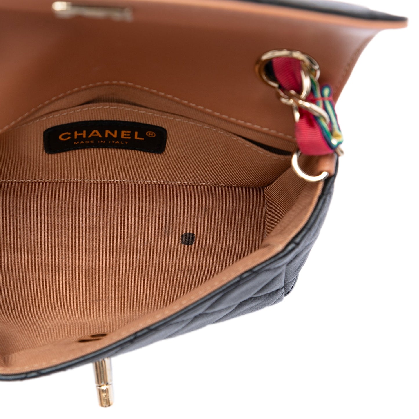 Chanel Mini Quilted Lambskin Cocovado Ribbon Chain Flap