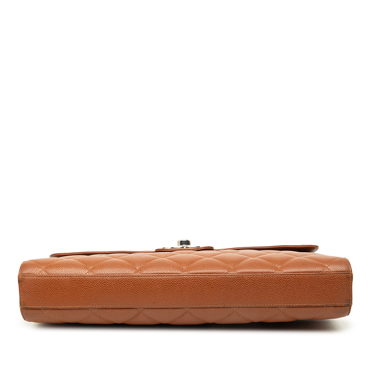 Chanel CC Quilted Caviar Flap Briefcase — Brown
