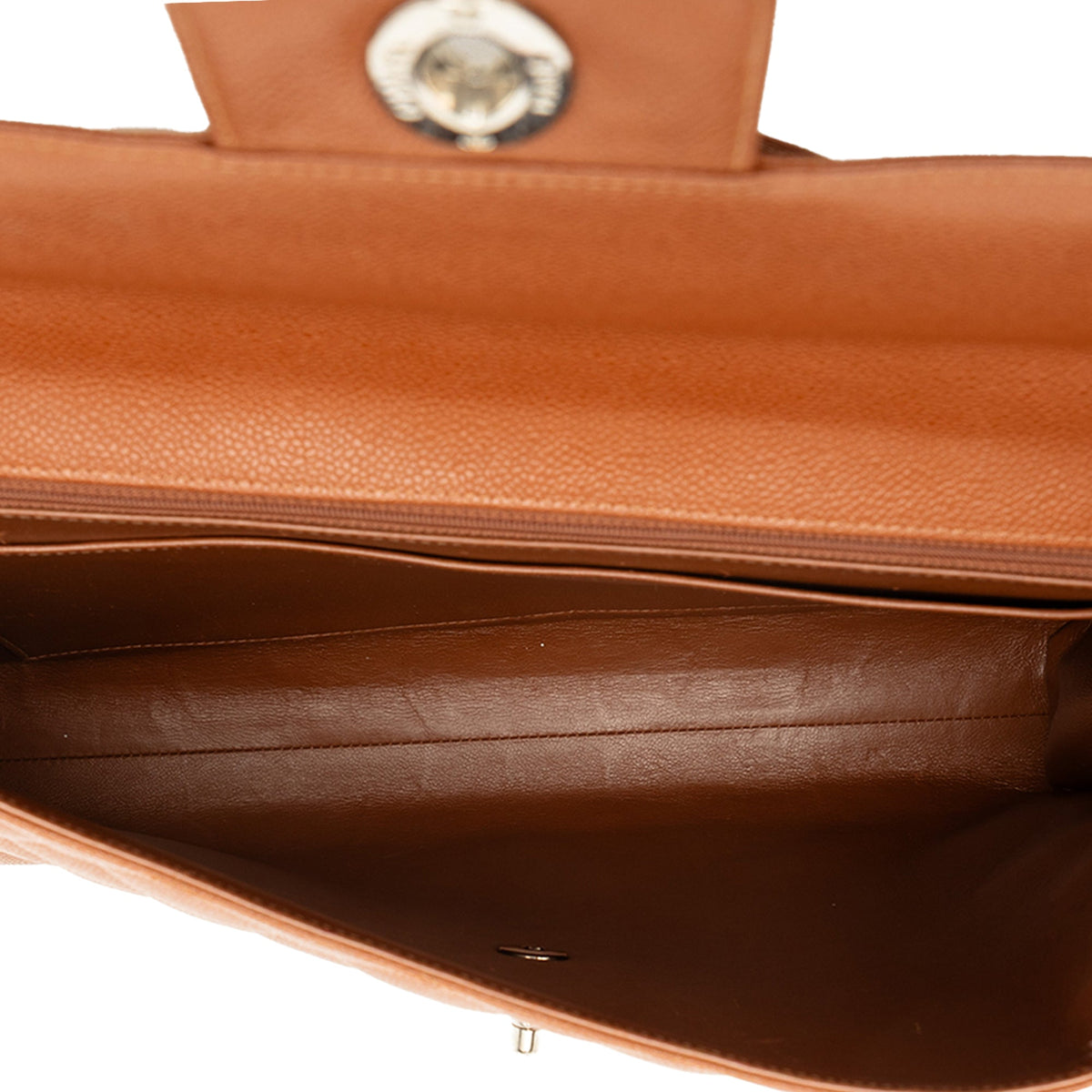 Chanel CC Quilted Caviar Flap Briefcase — Brown