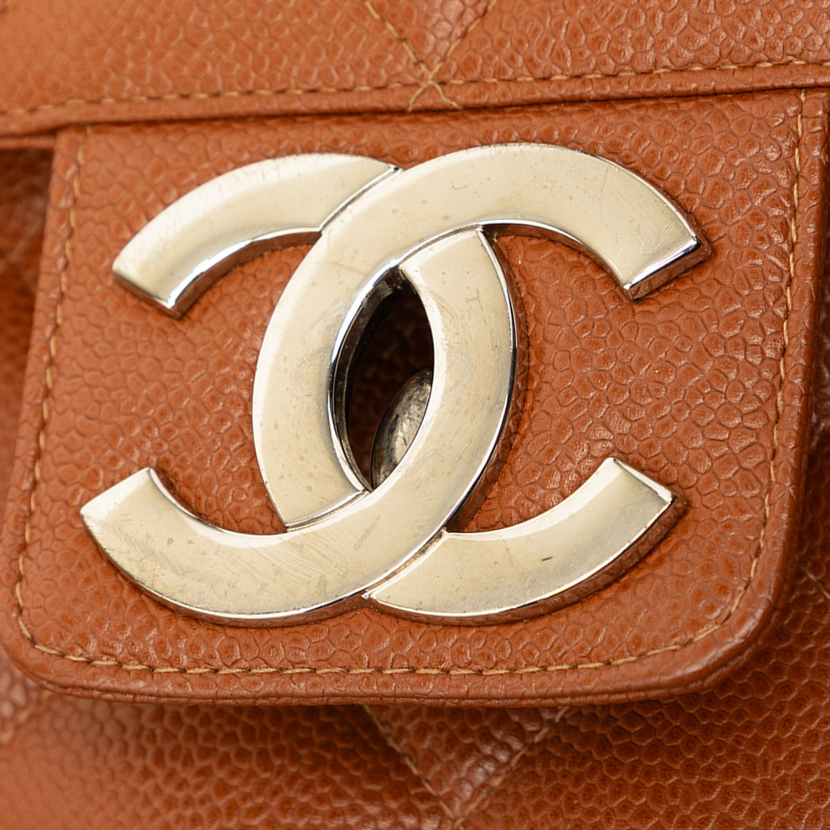 Chanel CC Quilted Caviar Flap Briefcase — Brown