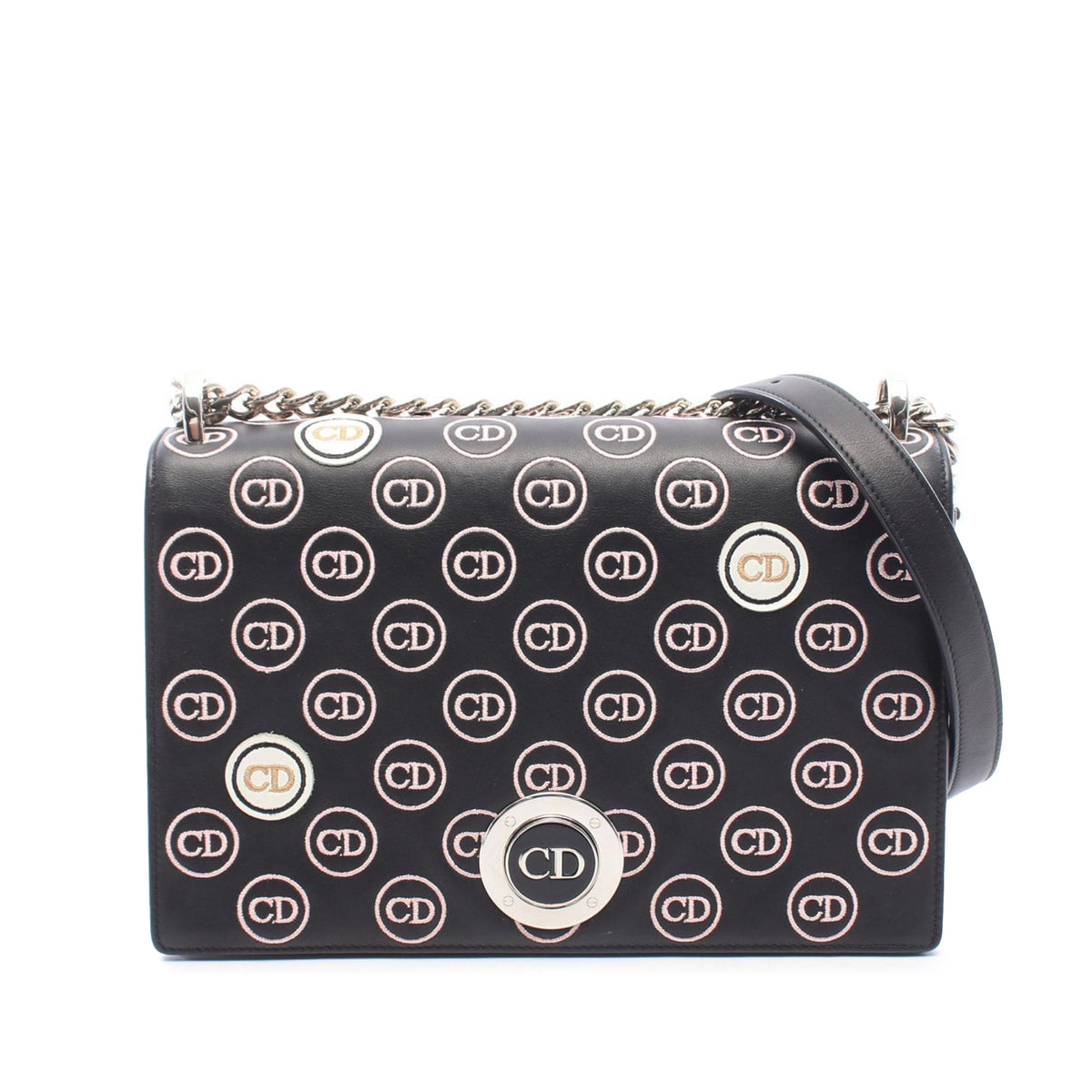 Dior Medium Diorama Clasp Flap — Black