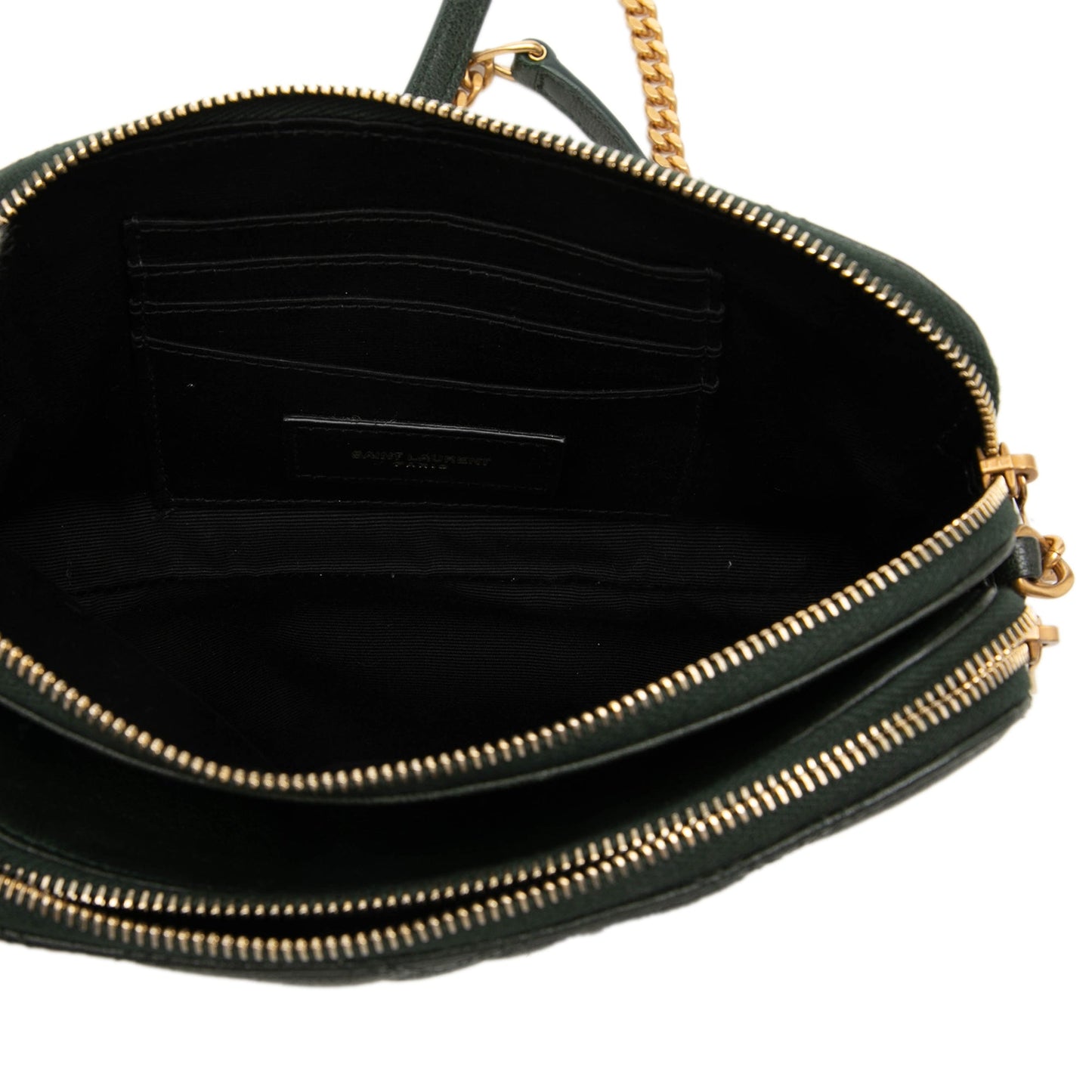 Saint Laurent Mini Quilted Lambskin Becky Double Zip Crossbody