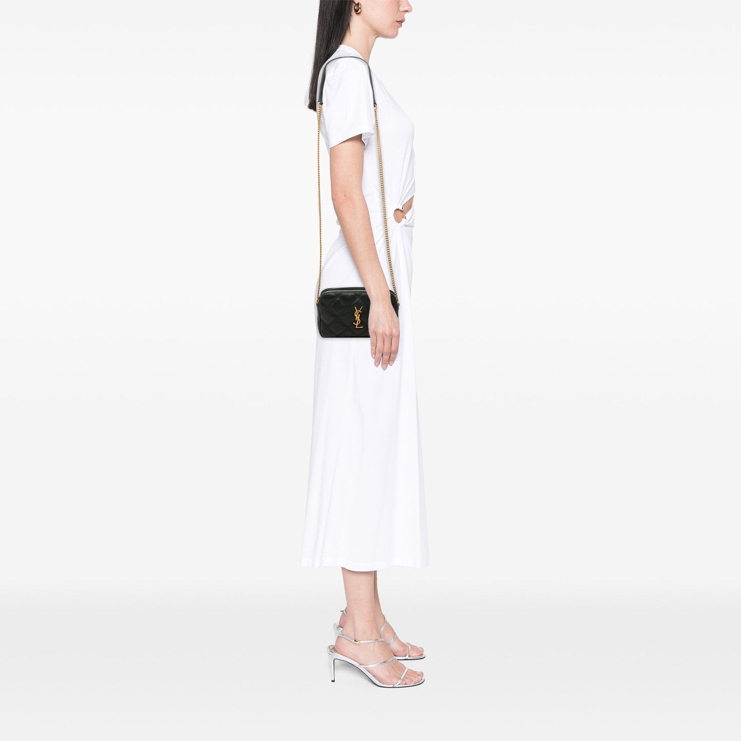 Saint Laurent Mini Quilted Lambskin Becky Double Zip Crossbody