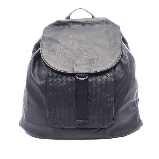 Bottega Veneta Intrecciato Trimmed Leather Drawstring Backpack