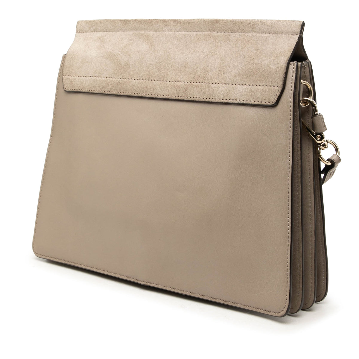 Chloé Medium Calfskin and Suede Faye Crossbody — Brown