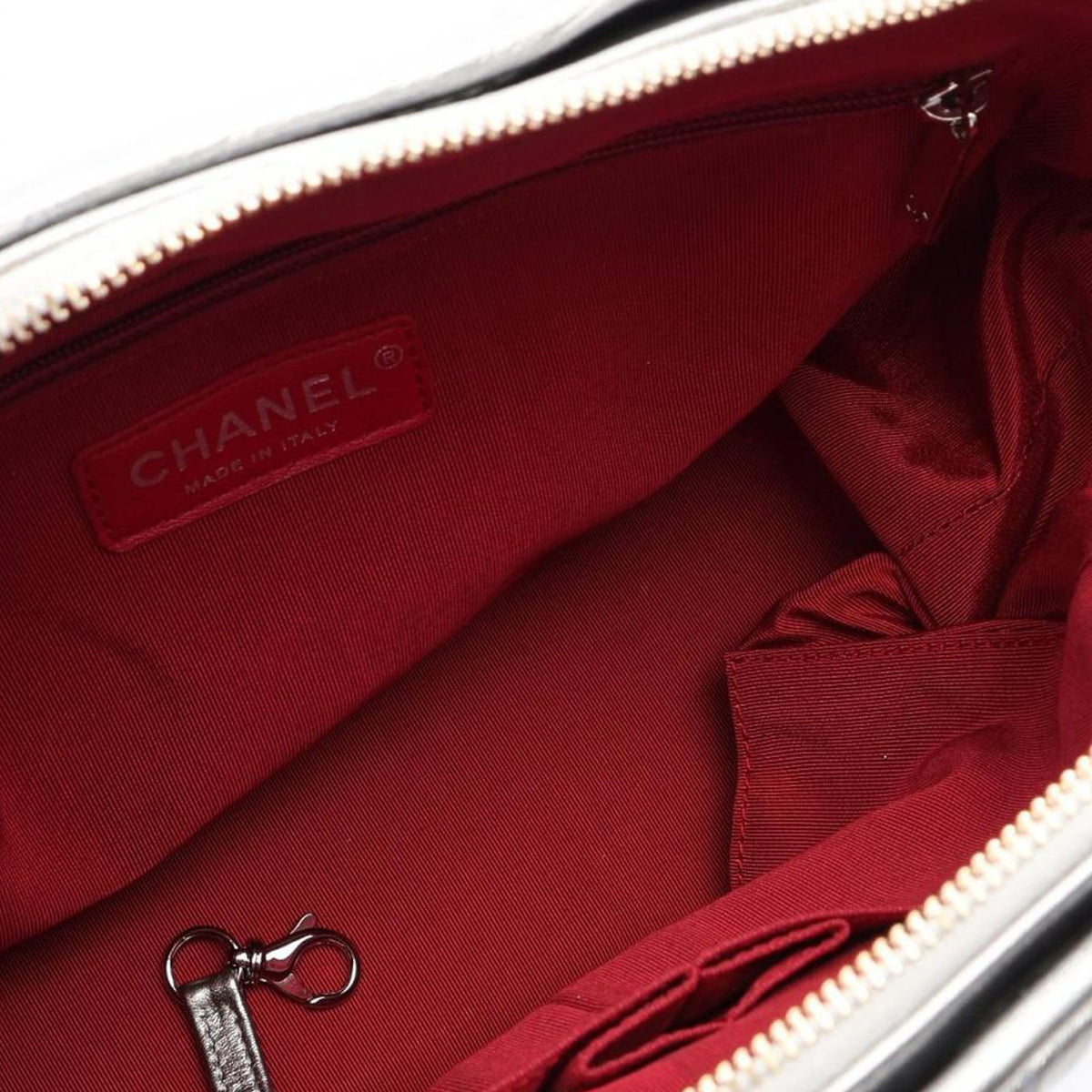 Chanel Large Metallic Aged Calfskin Gabrielle Crossbody — Silver