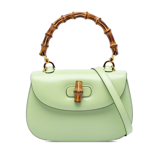 Gucci Small Calfskin 1947 Bamboo Top Handle Bag