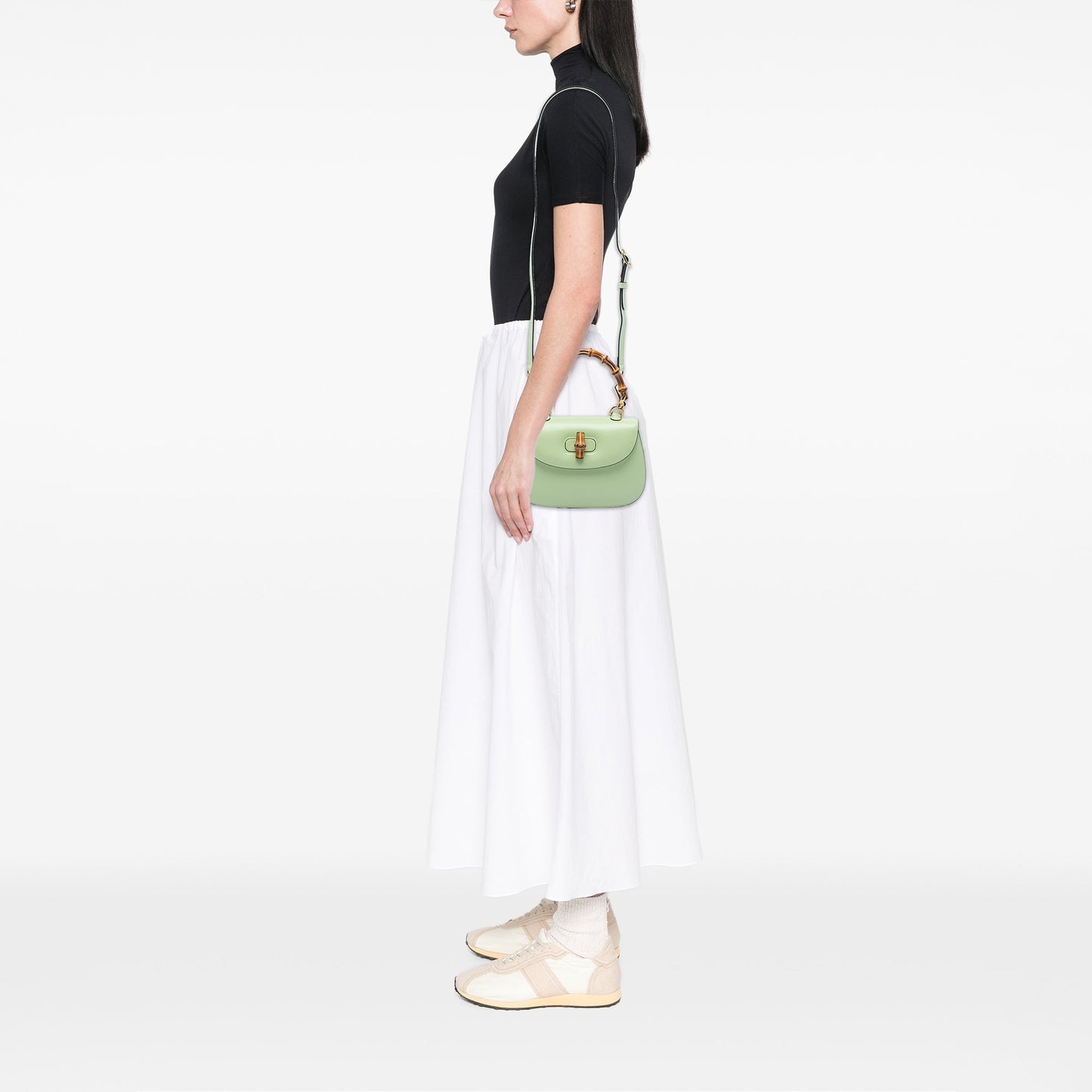 Gucci Small Calfskin 1947 Bamboo Top Handle Bag