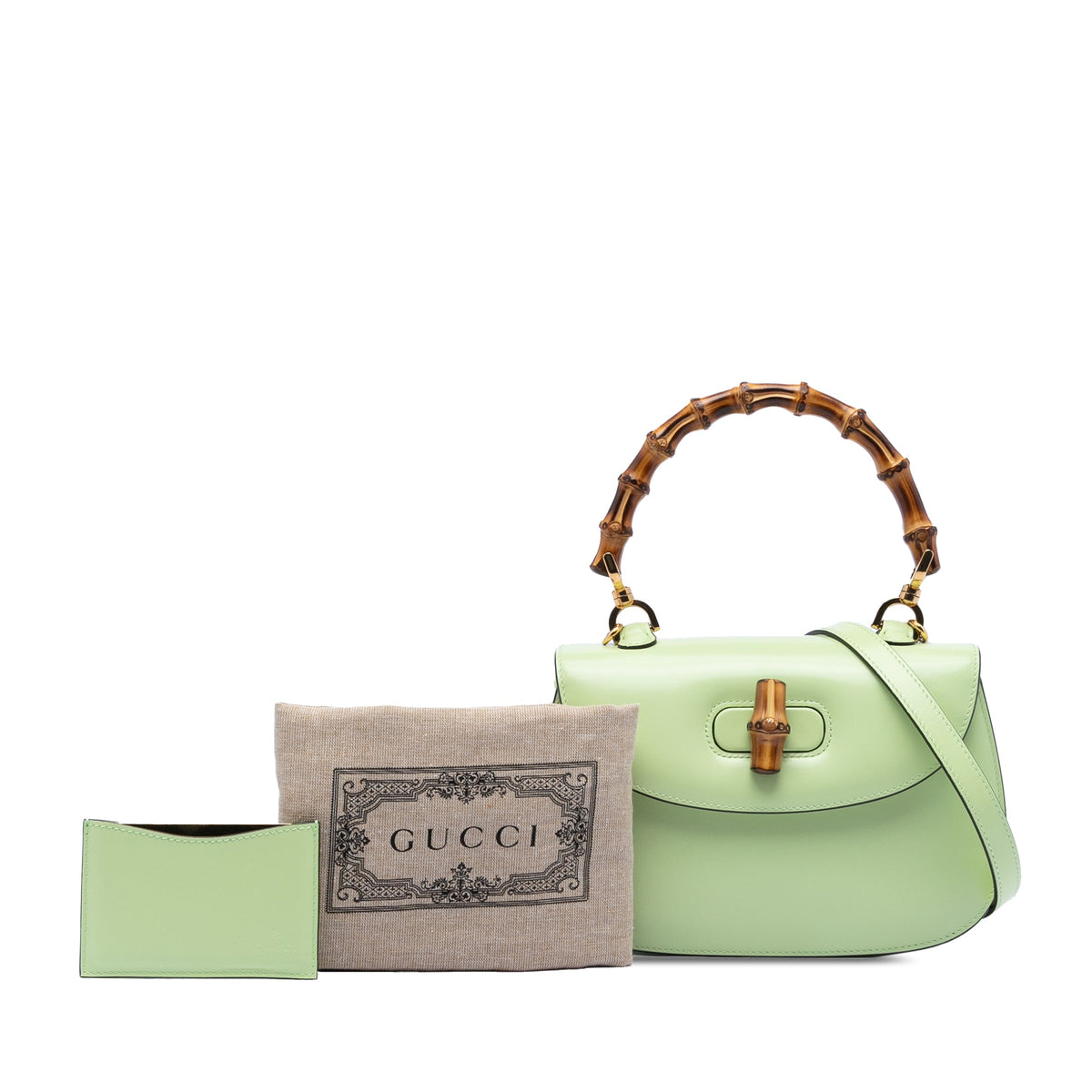 Gucci Small Calfskin 1947 Bamboo Top Handle Bag