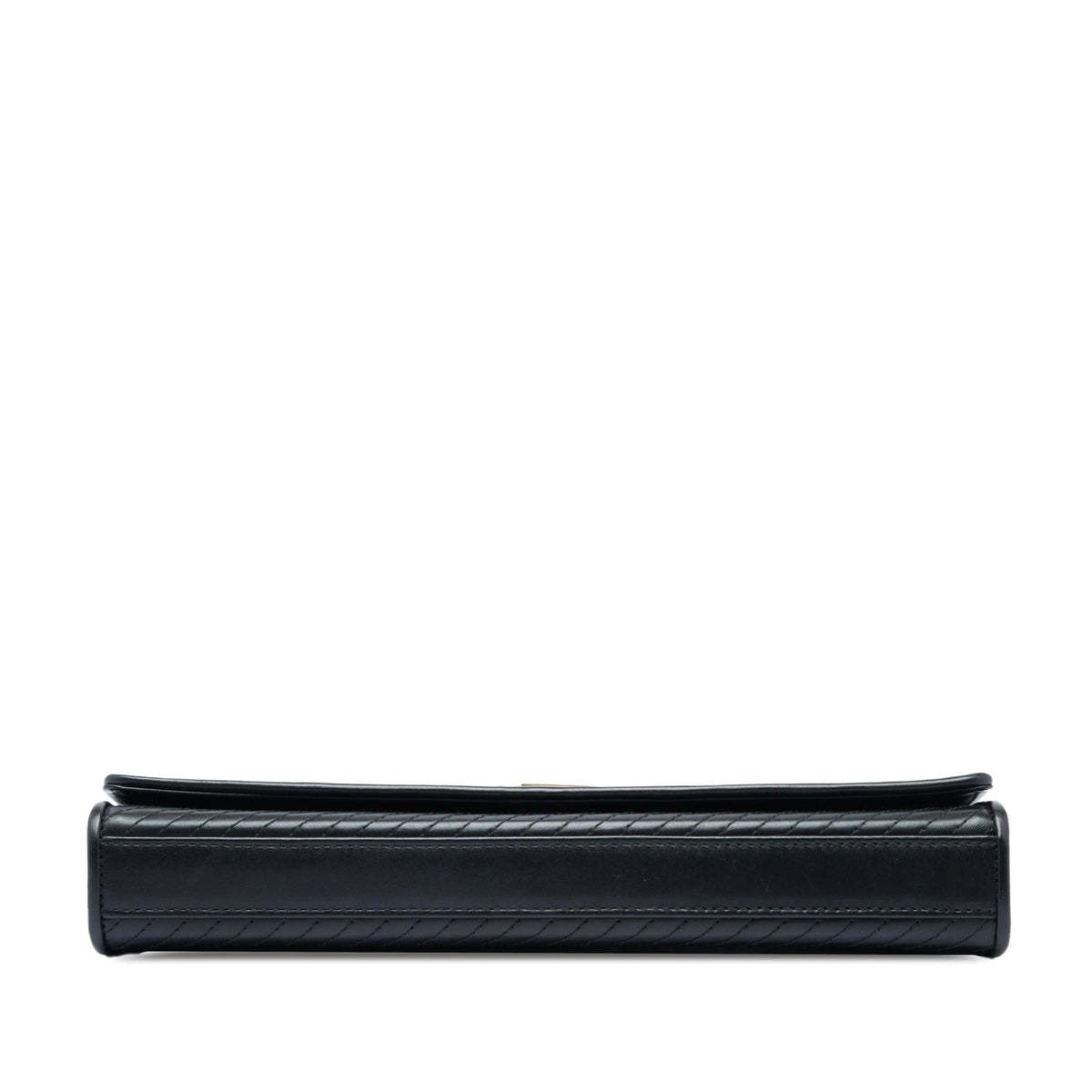 Saint Laurent Matelasse Diagonal Calfskin Monogram Cassandre Clutch — Black