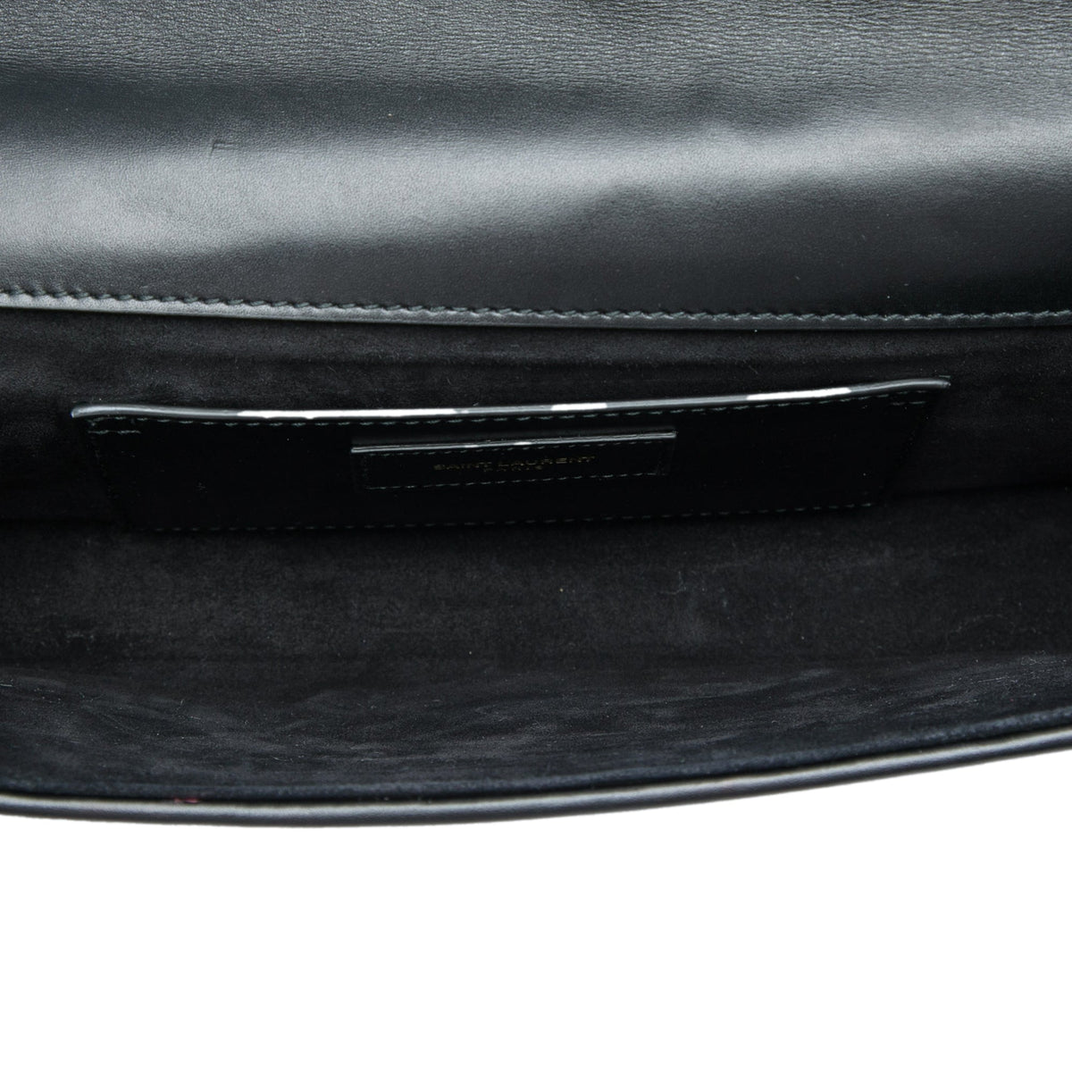 Saint Laurent Matelasse Diagonal Calfskin Monogram Cassandre Clutch — Black