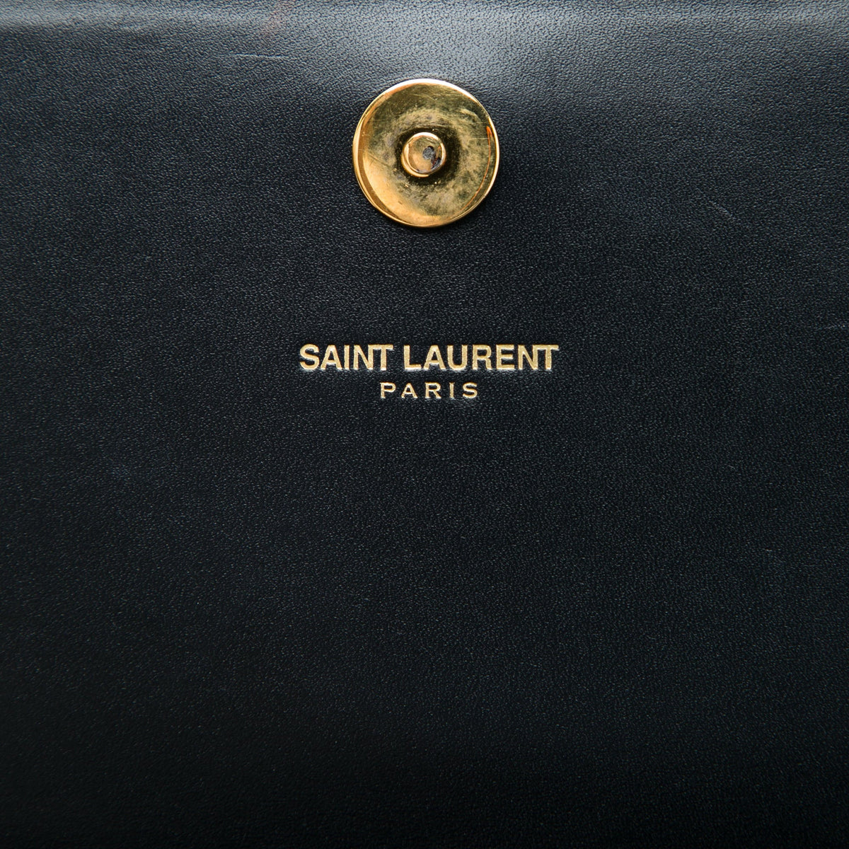 Saint Laurent Matelasse Diagonal Calfskin Monogram Cassandre Clutch — Black