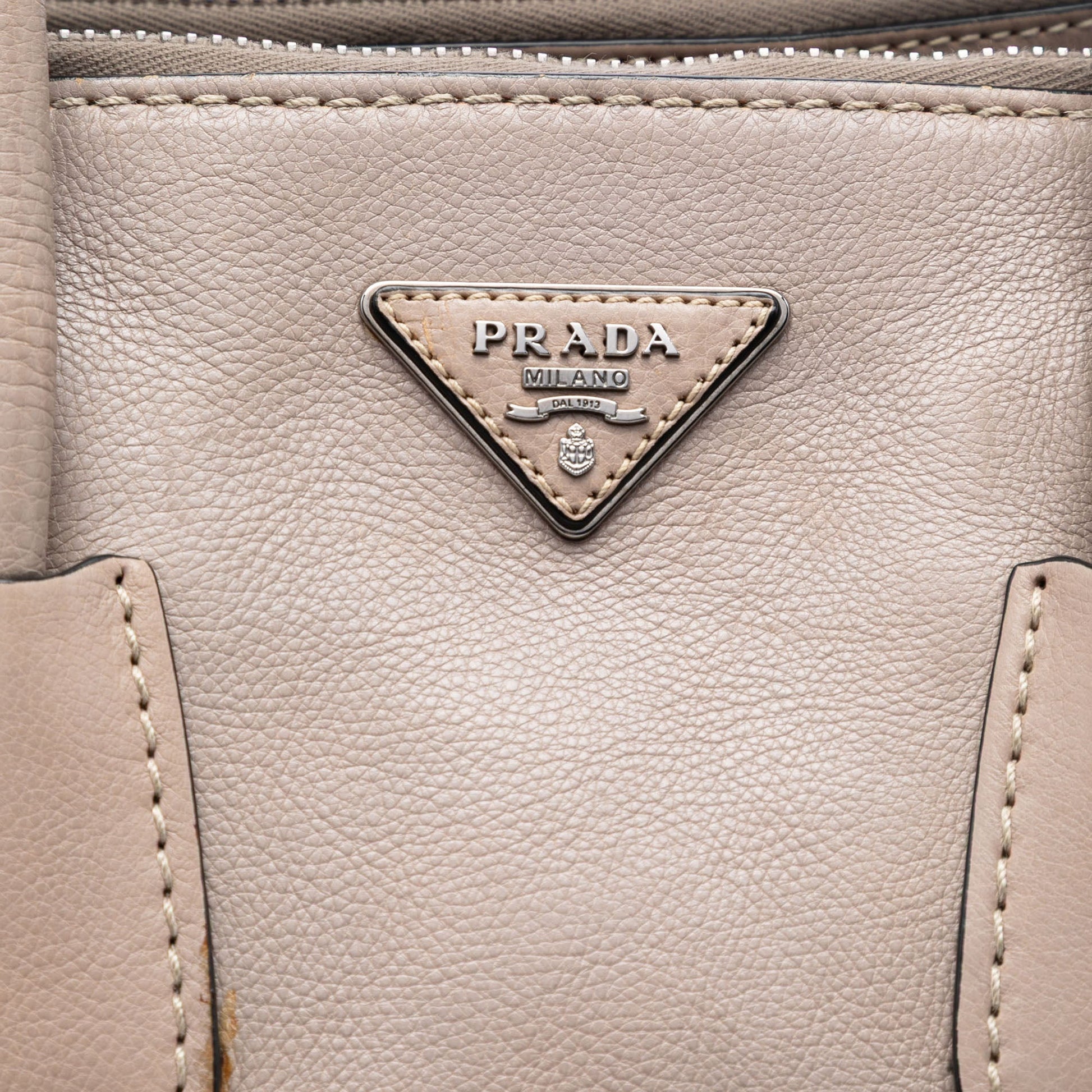 Prada Glace Calf Twin Pocket Double Handle Satchel