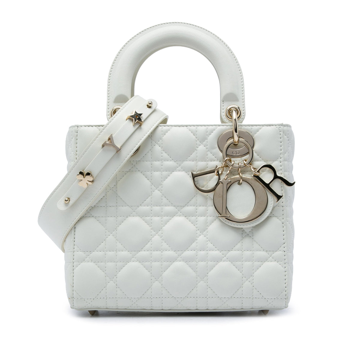 Dior Small Lambskin Cannage My ABCDior Lady Dior — White
