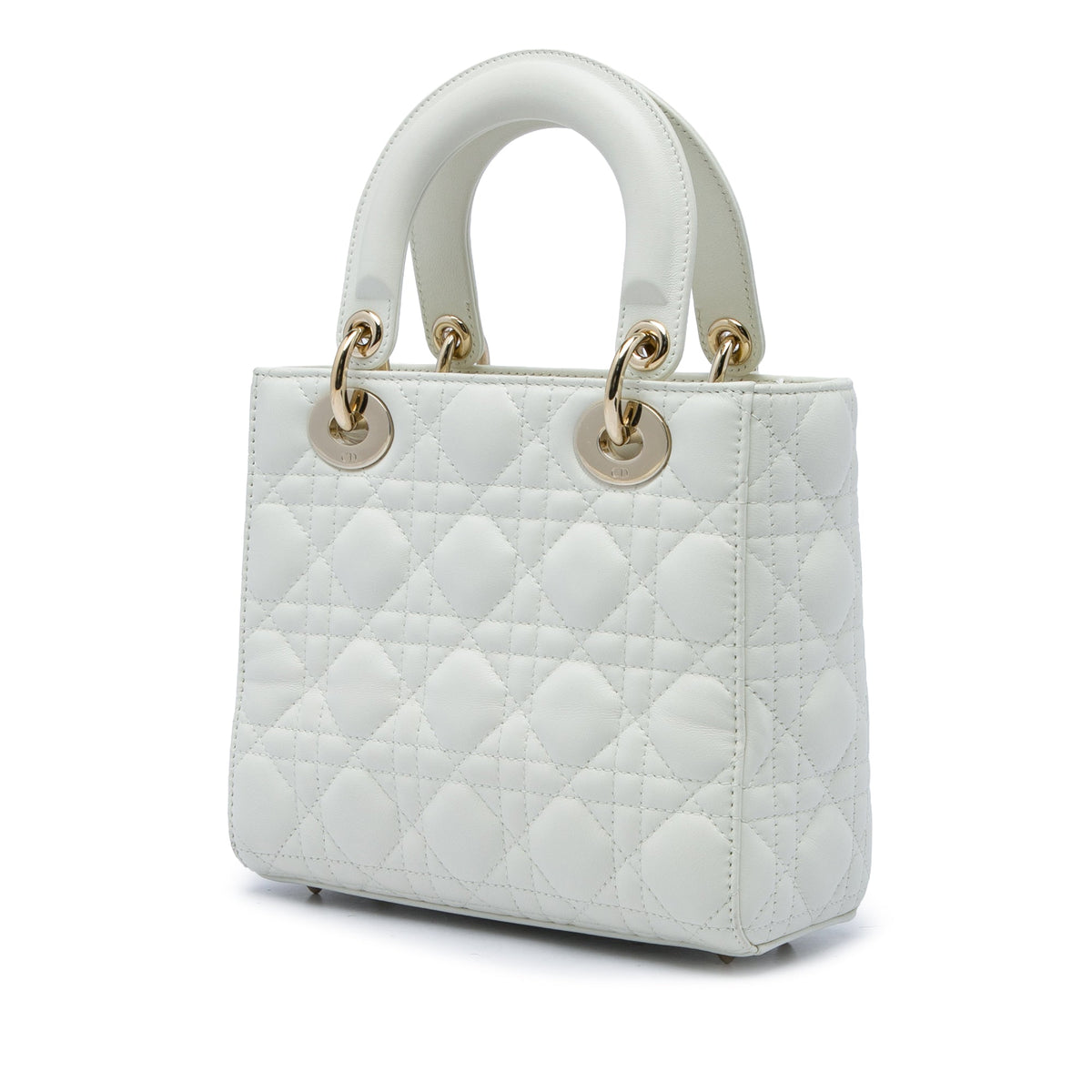Dior Small Lambskin Cannage My ABCDior Lady Dior — White