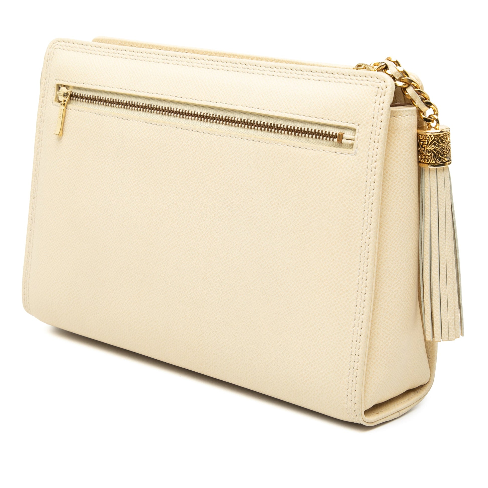 Valentino Grainy Calfskin VLogo Tassel Clutch