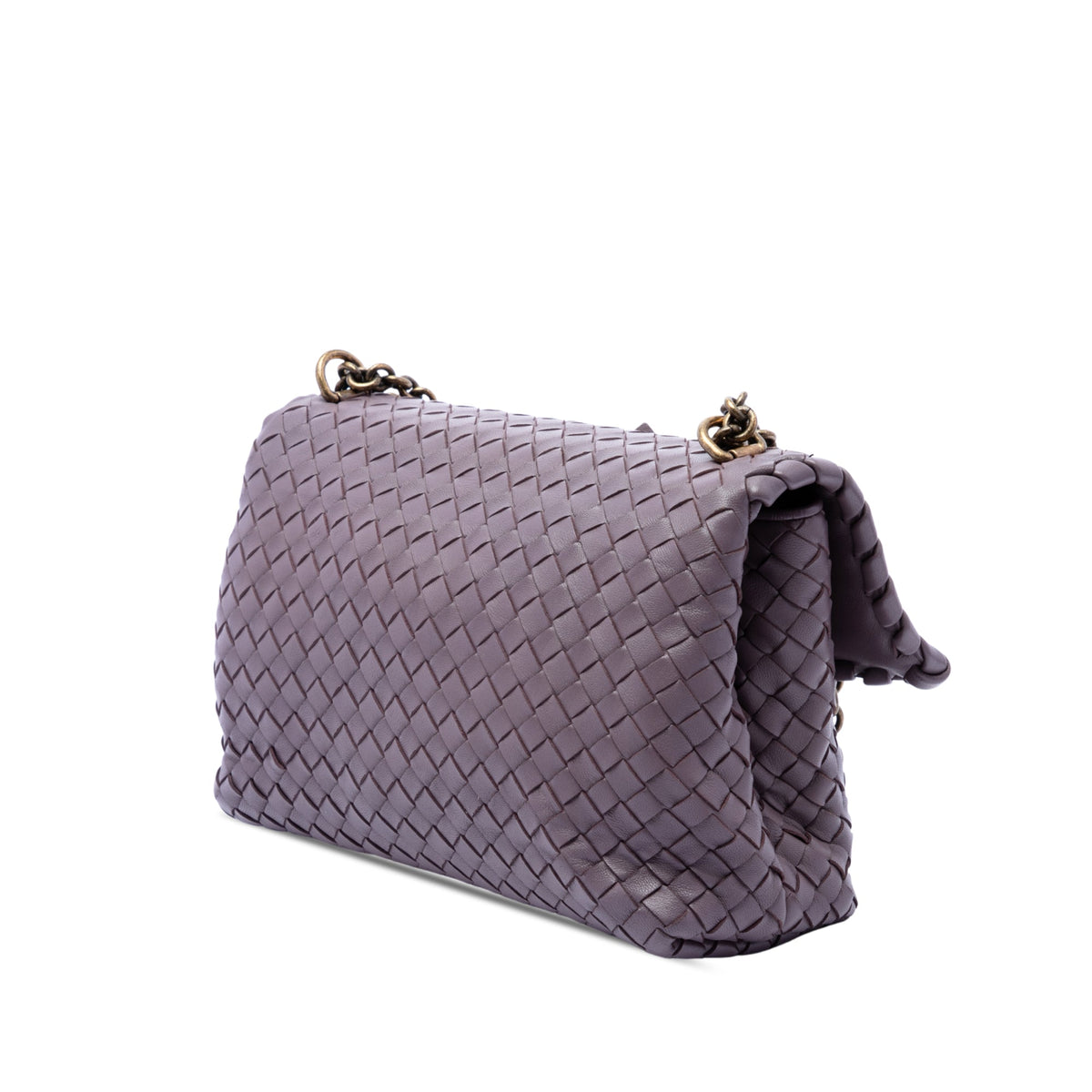 Bottega Veneta Small Nappa Intrecciato Embroidered Olimpia Shoulder Bag — Purple