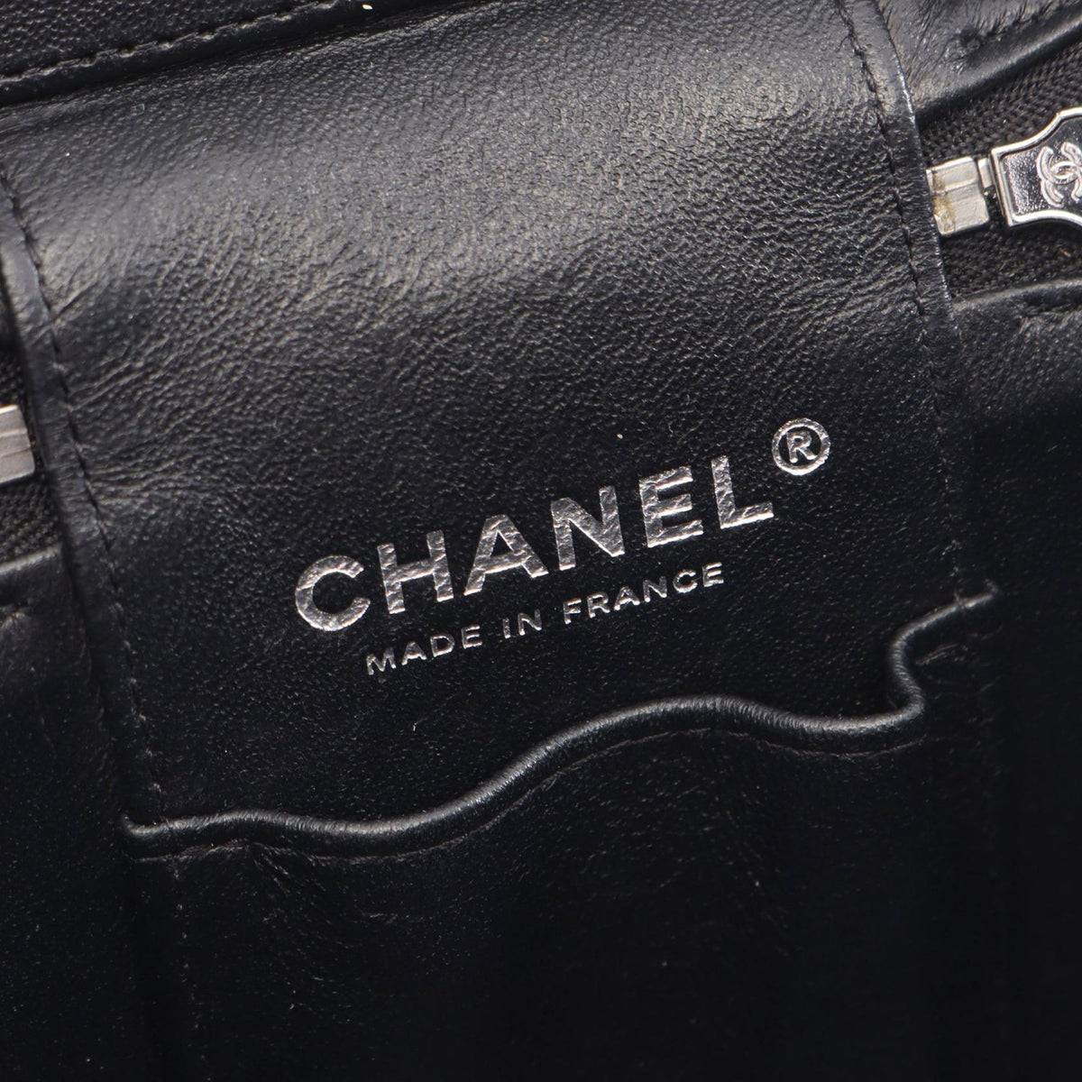 Chanel CC Quilted Caviar Top Handle Vanity with Chain