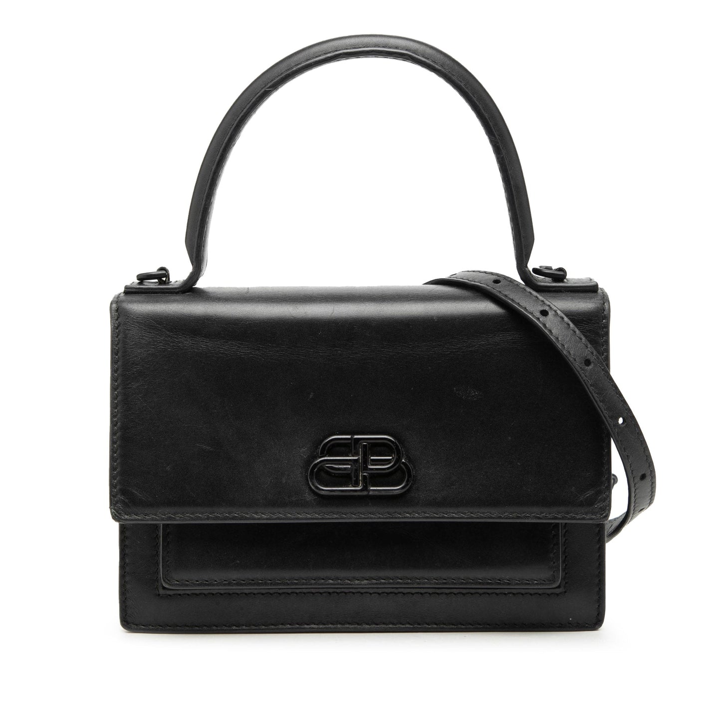 Balenciaga Leather Sharp Top Handle Bag XS