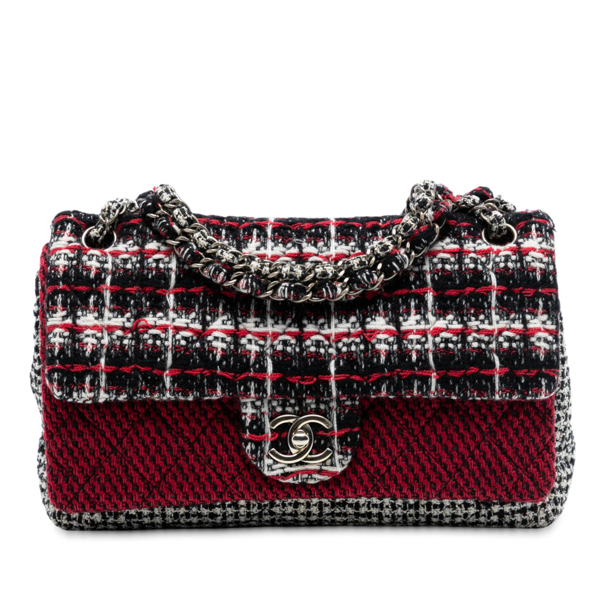 Chanel Medium CC Tweed Multi Print Double Flap