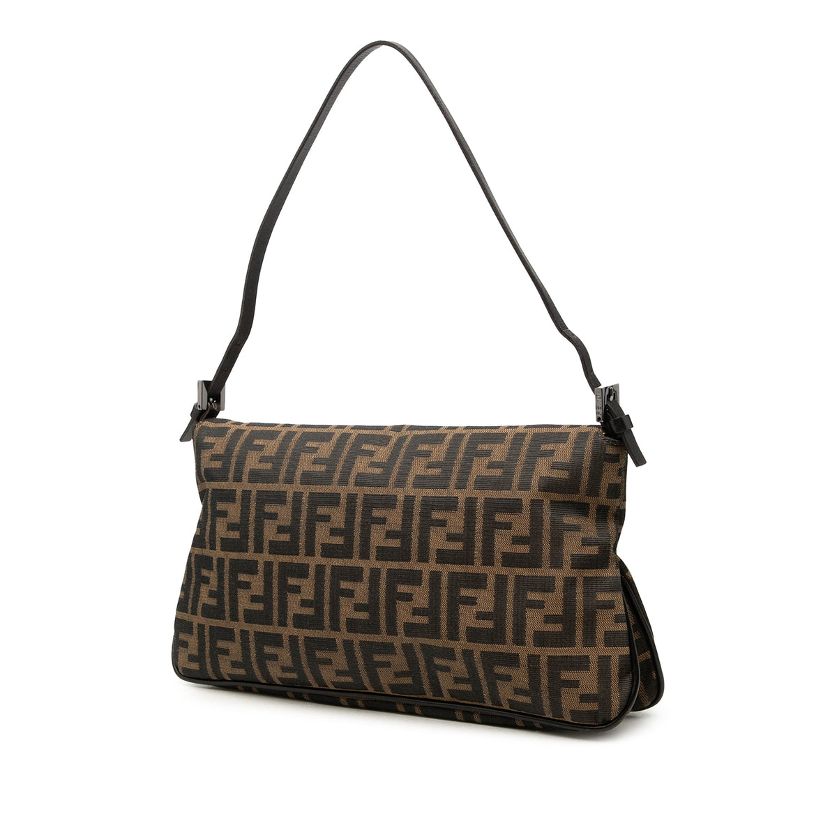 Fendi Zucca Canvas Double Flap Shoulder Bag