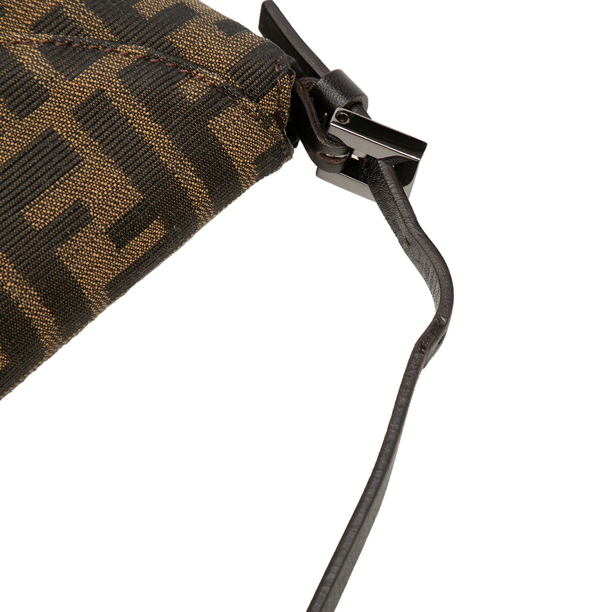 Fendi Zucca Canvas Double Flap Shoulder Bag