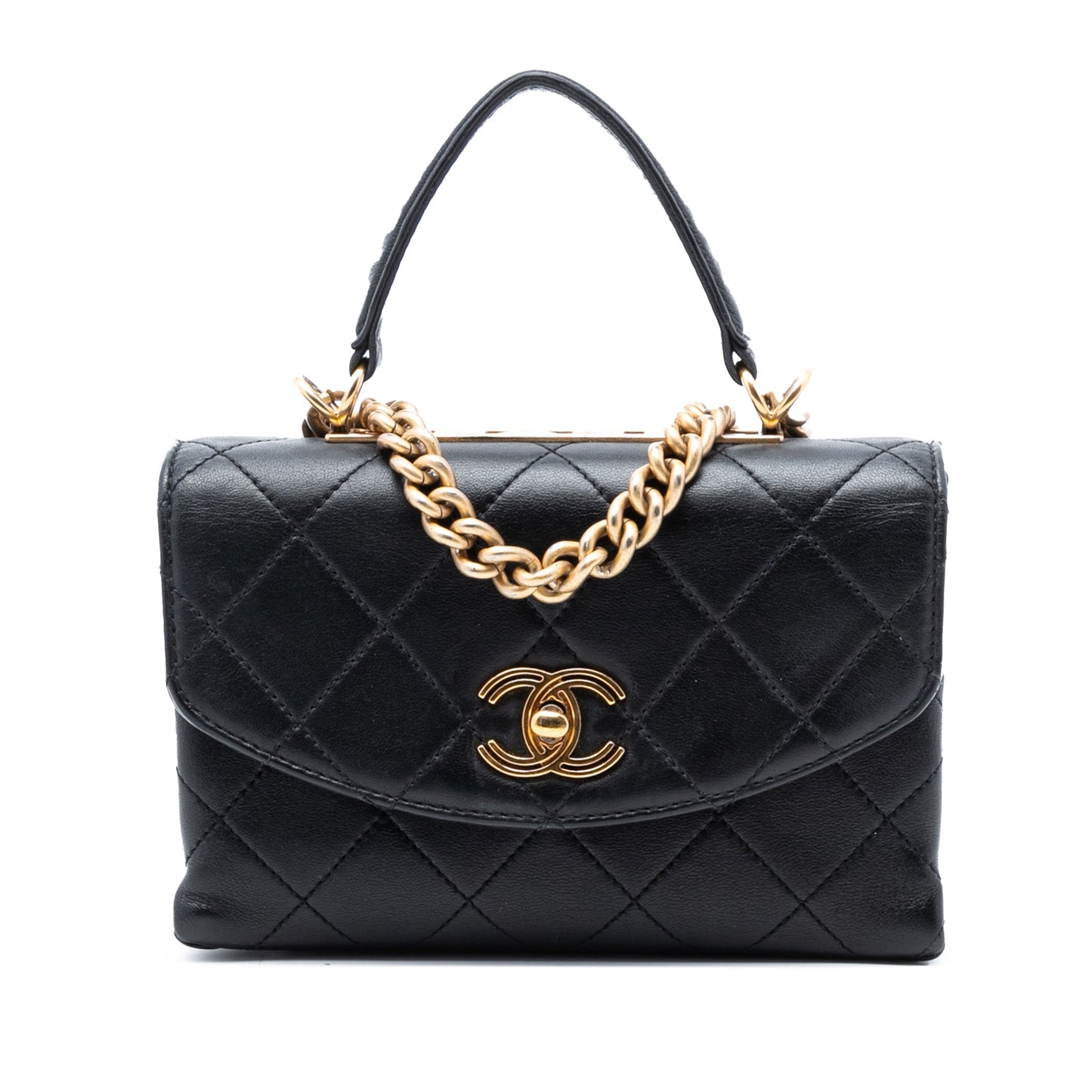 Chanel Small Quilted Lambskin Trendy Spirit Top Handle Bag