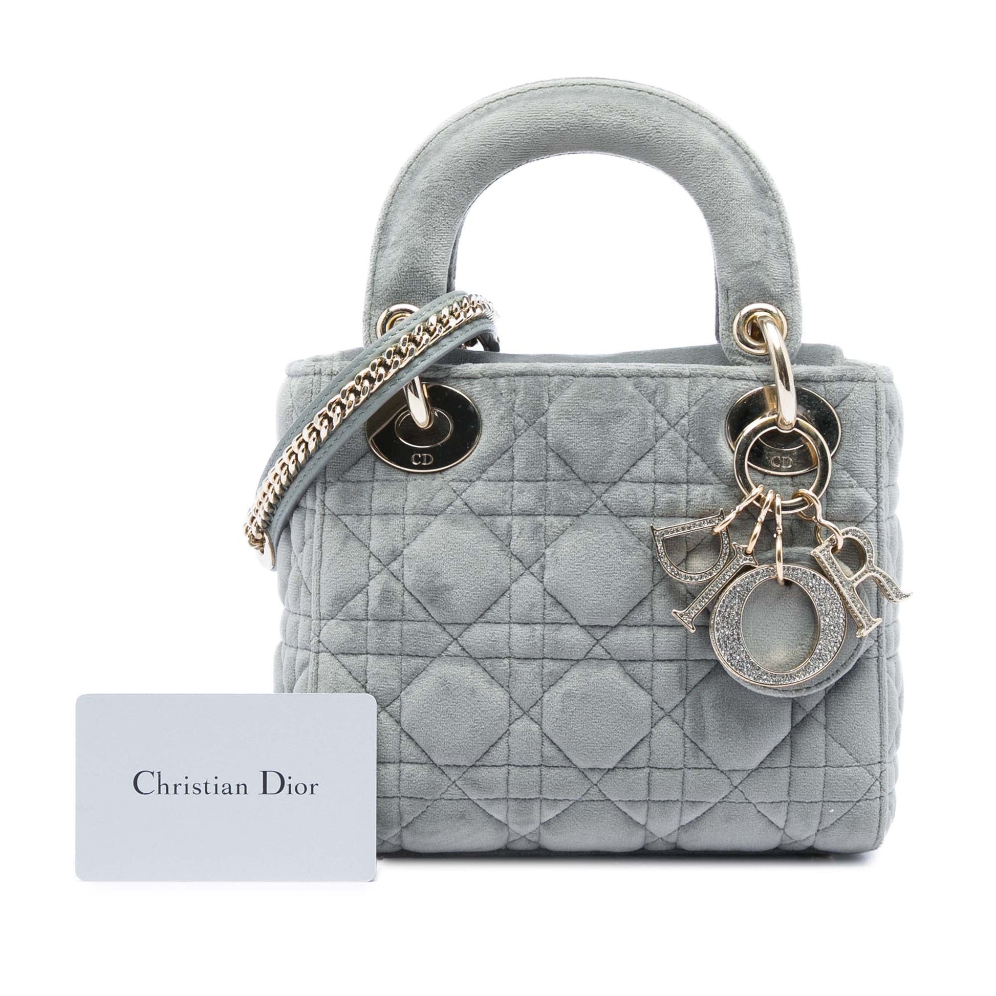 Dior Mini Velvet Cannage Lady Dior