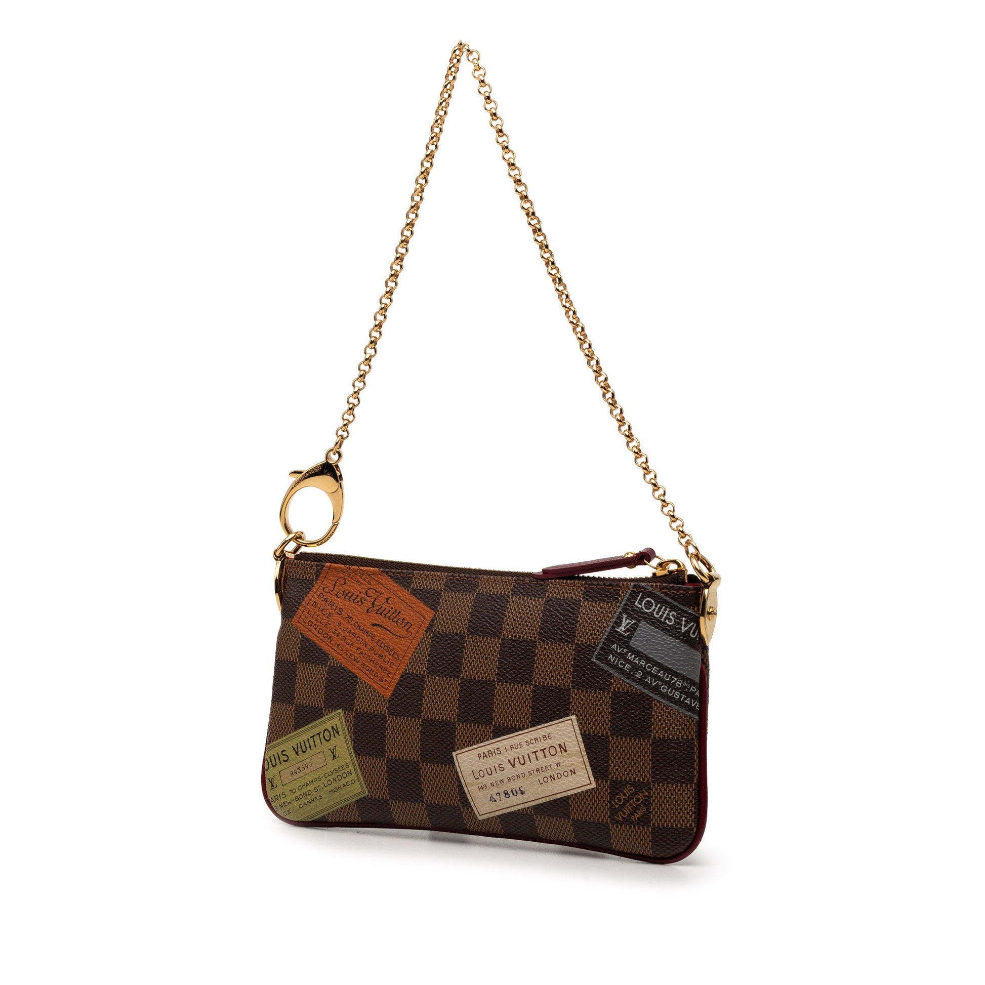 Louis Vuitton Damier Ebene Trunks Labels Pochette Milla MM
