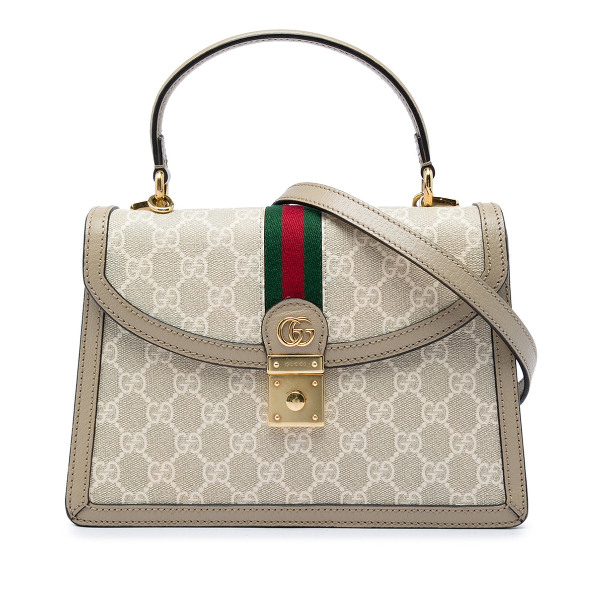 Gucci Small GG Canvas Web Ophidia Top Handle Flap