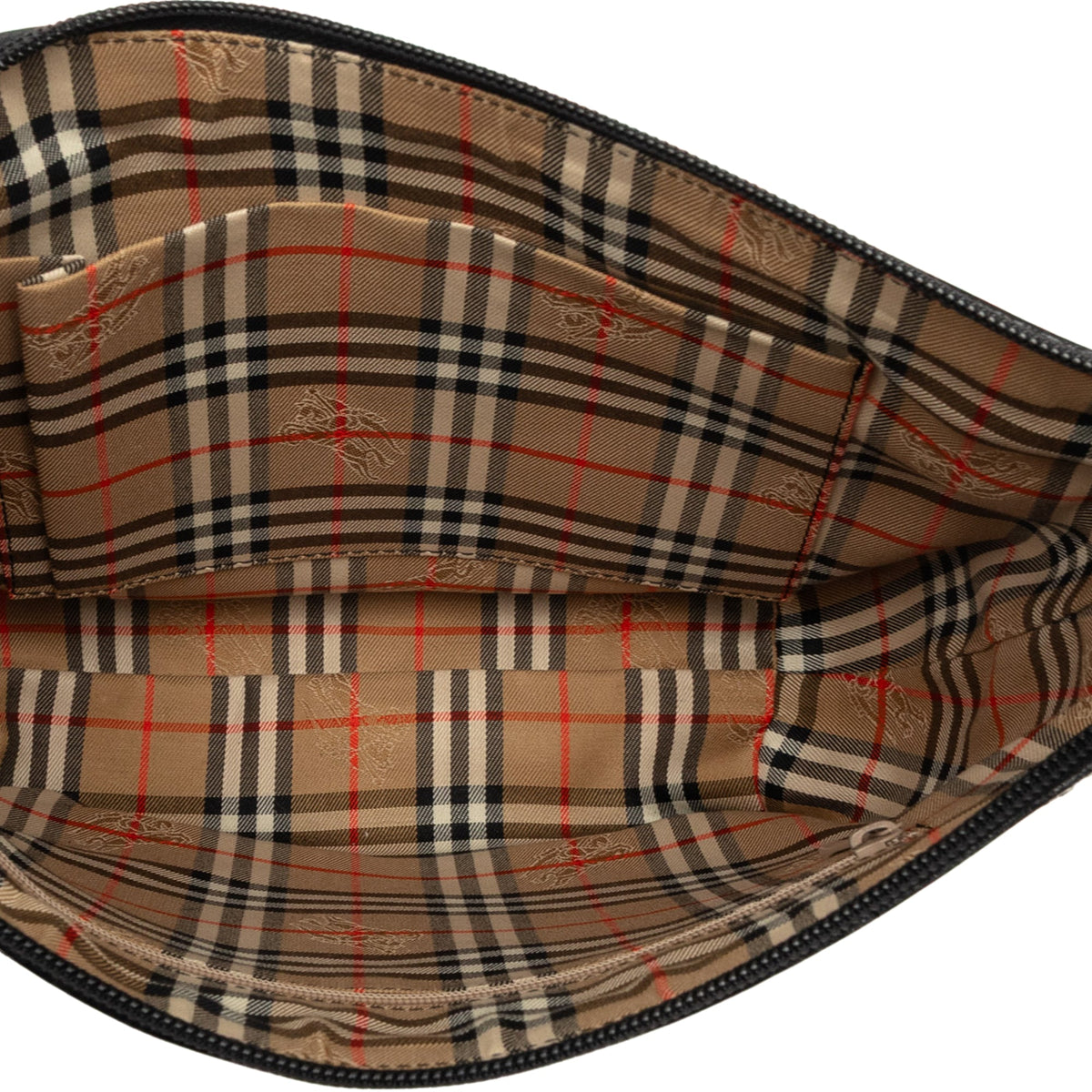 Burberry House Check Trimmed Leather Shoulder Bag
