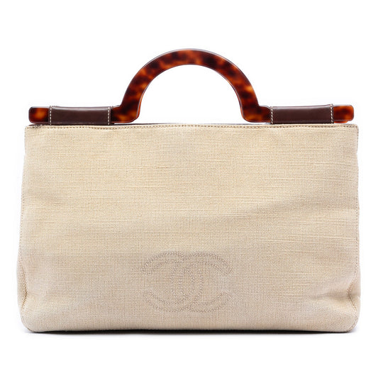 CC Canvas Tortoise Handle Tote
